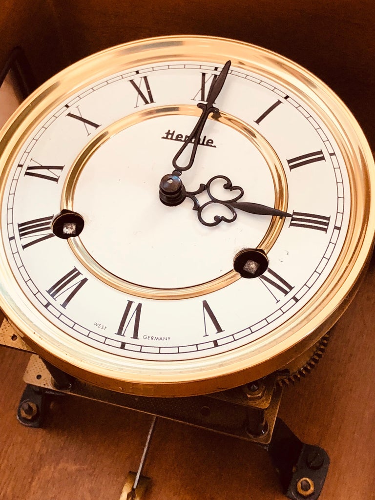 20th Century Hermle German Mechanical Regulatory Walnut Wall Clock For