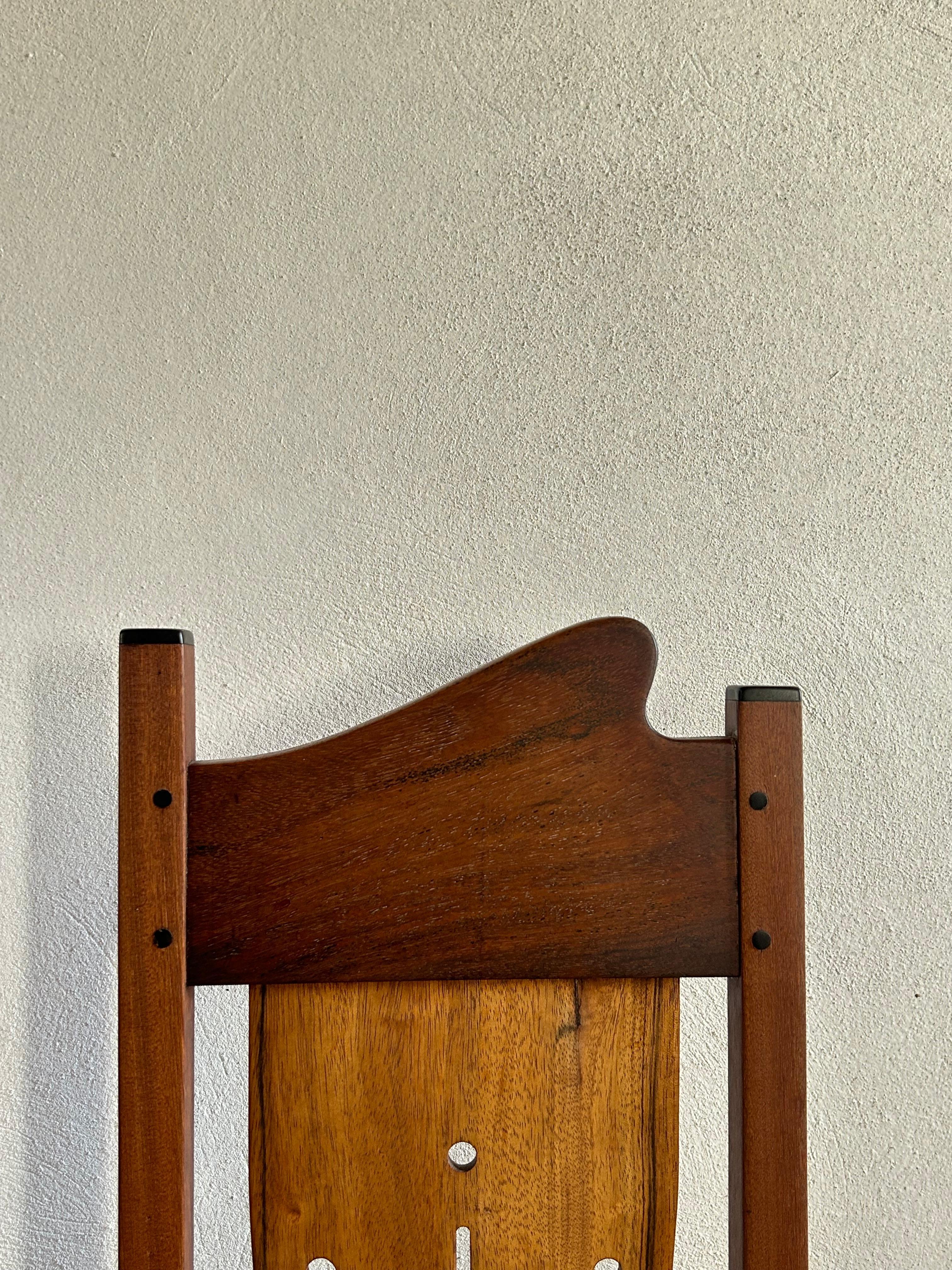 Arts and Crafts 20th Century High-Back Armchair in Solid Wood, Arts & Crafts For Sale