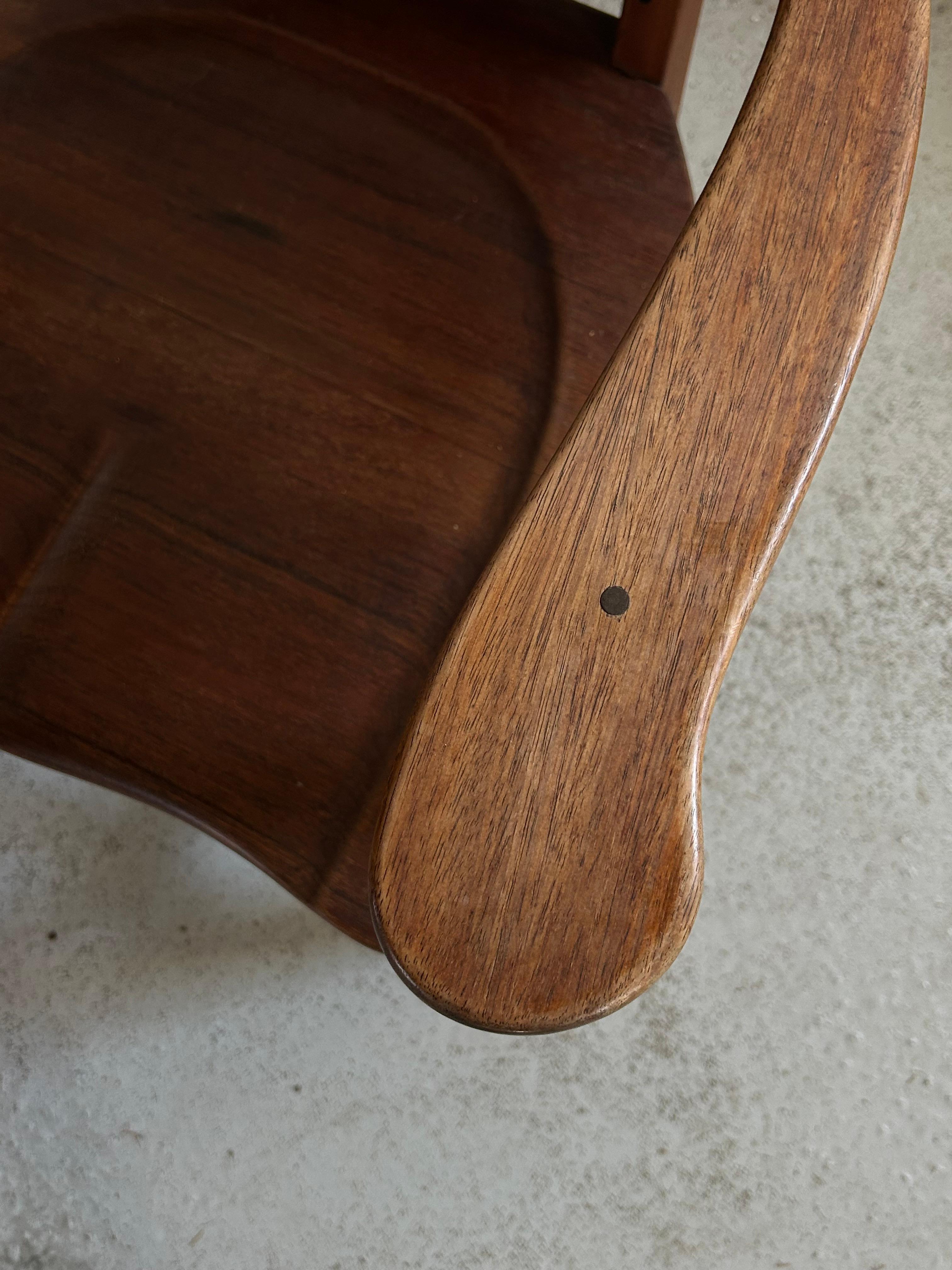 20th Century High-Back Armchair in Solid Wood, Arts & Crafts For Sale 1
