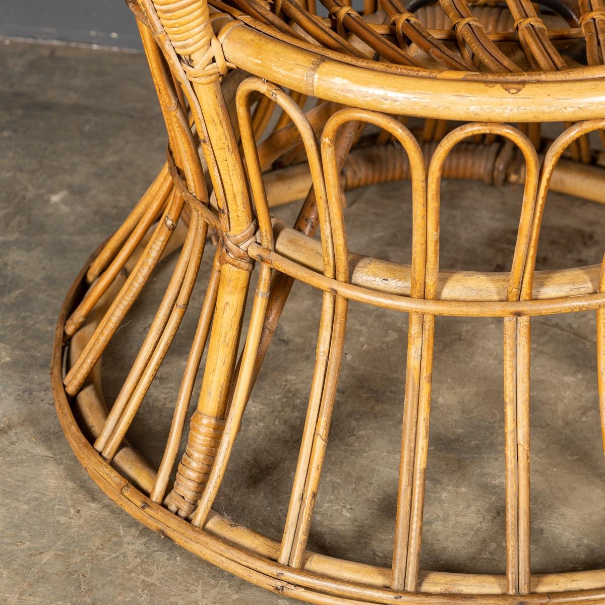 20th Century High Back Chair in Bamboo & Rattan 7