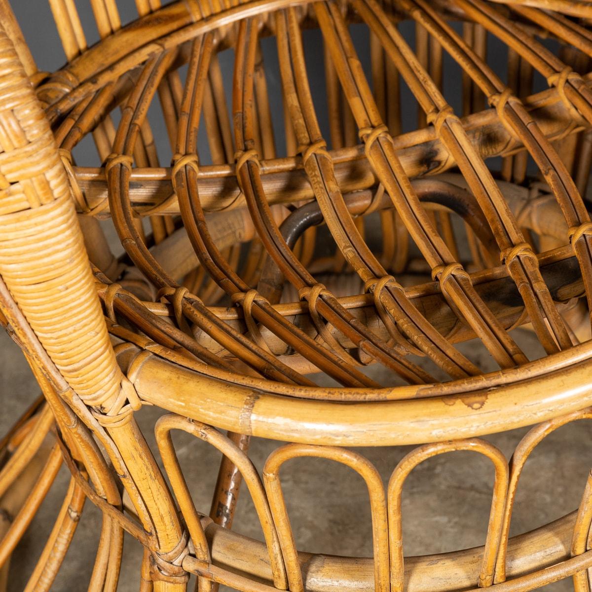 20th Century High Back Chair in Bamboo & Rattan 9