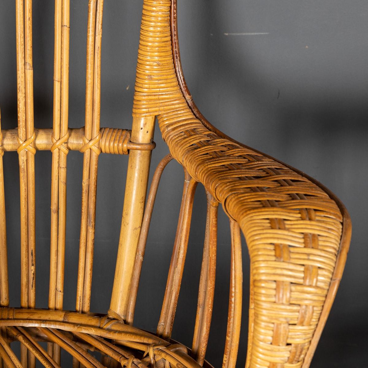 20th Century High Back Chair in Bamboo & Rattan 10