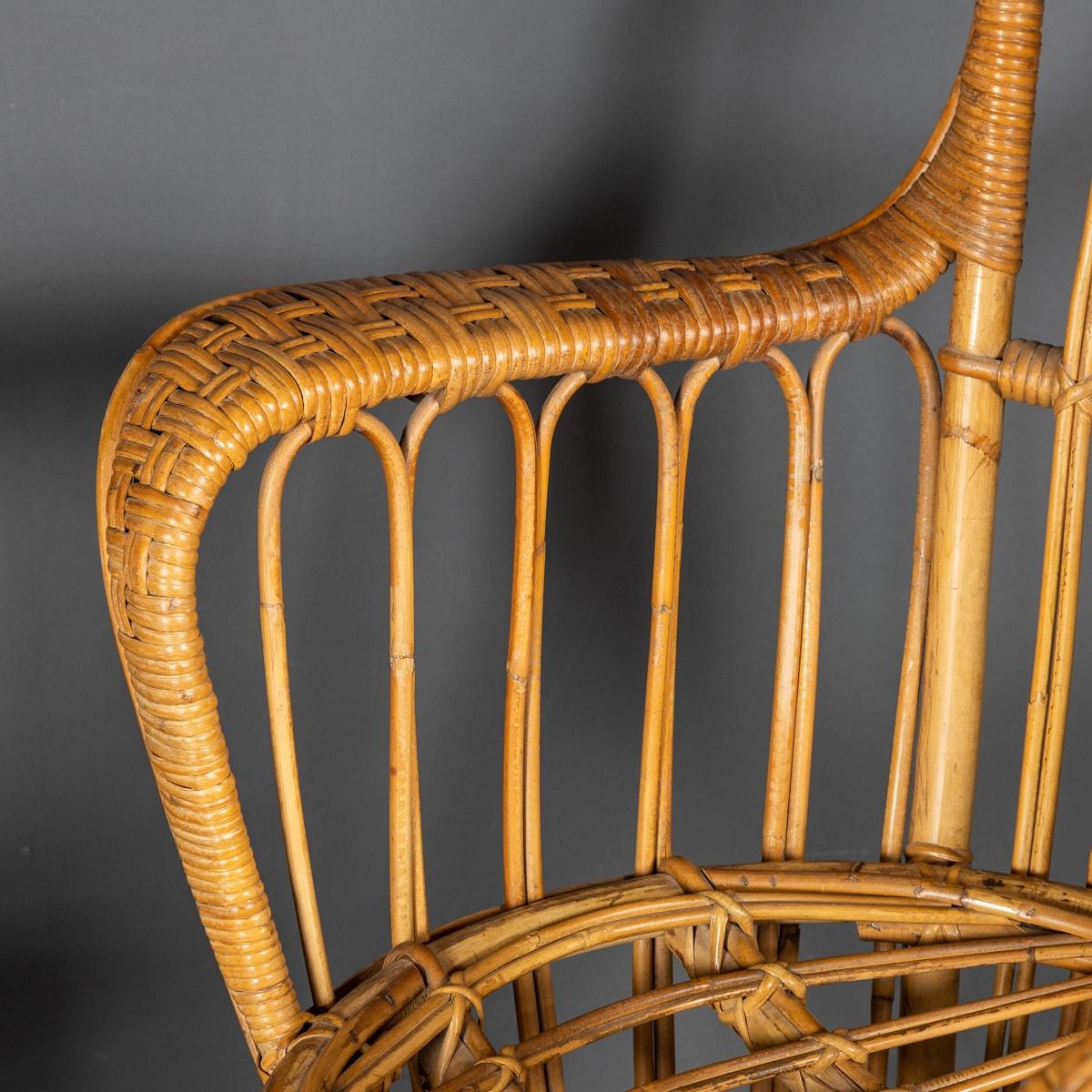 20th Century High Back Chair in Bamboo & Rattan 11