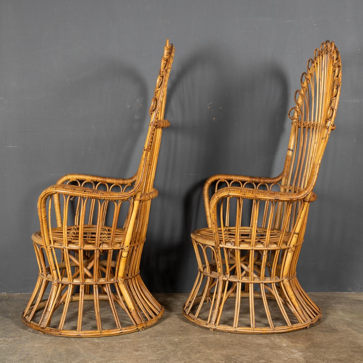 20th Century High Back Chair in Bamboo & Rattan 1