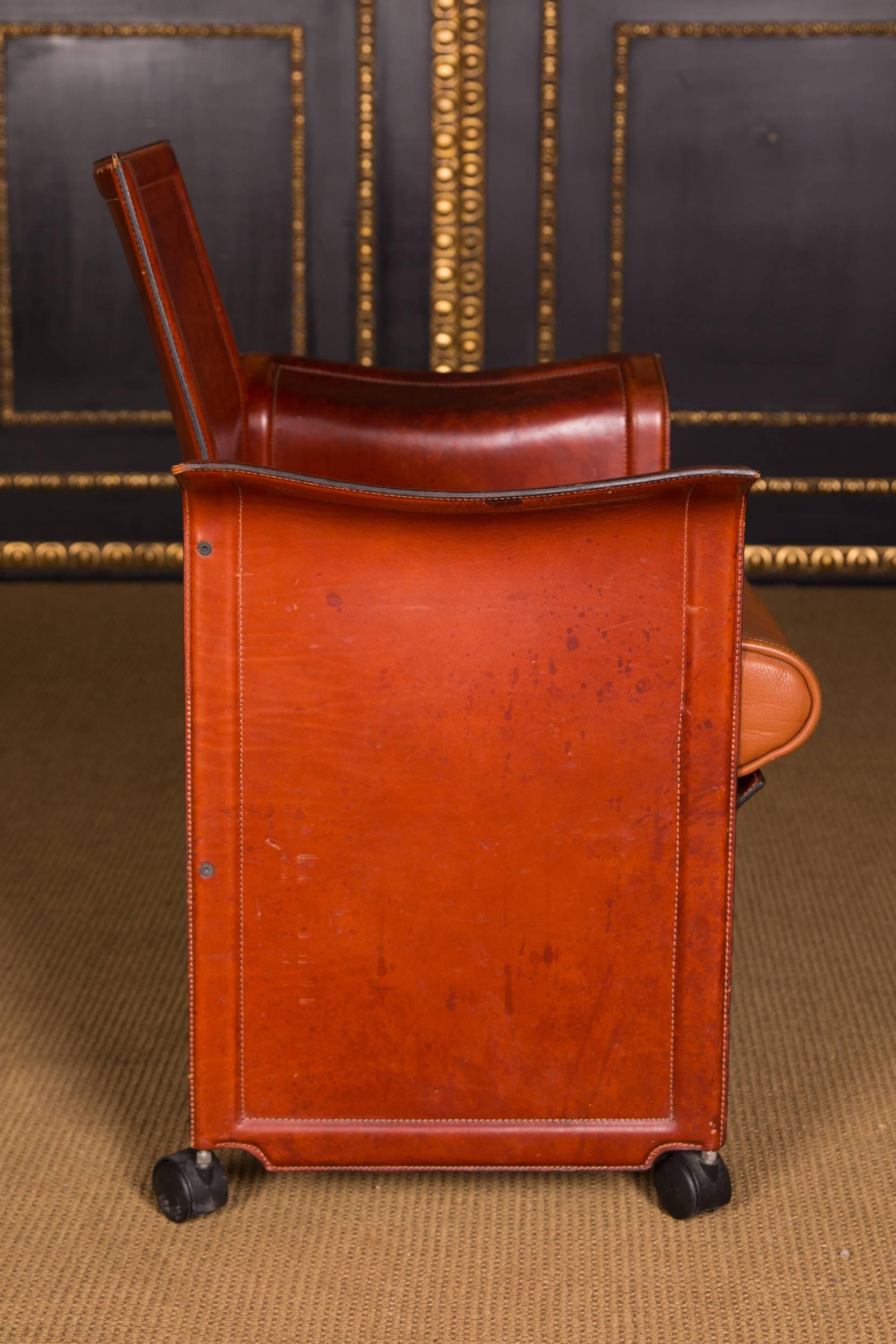 Leather 20th Century High Quality Designer Armchair by Matteo Grassi Korium
