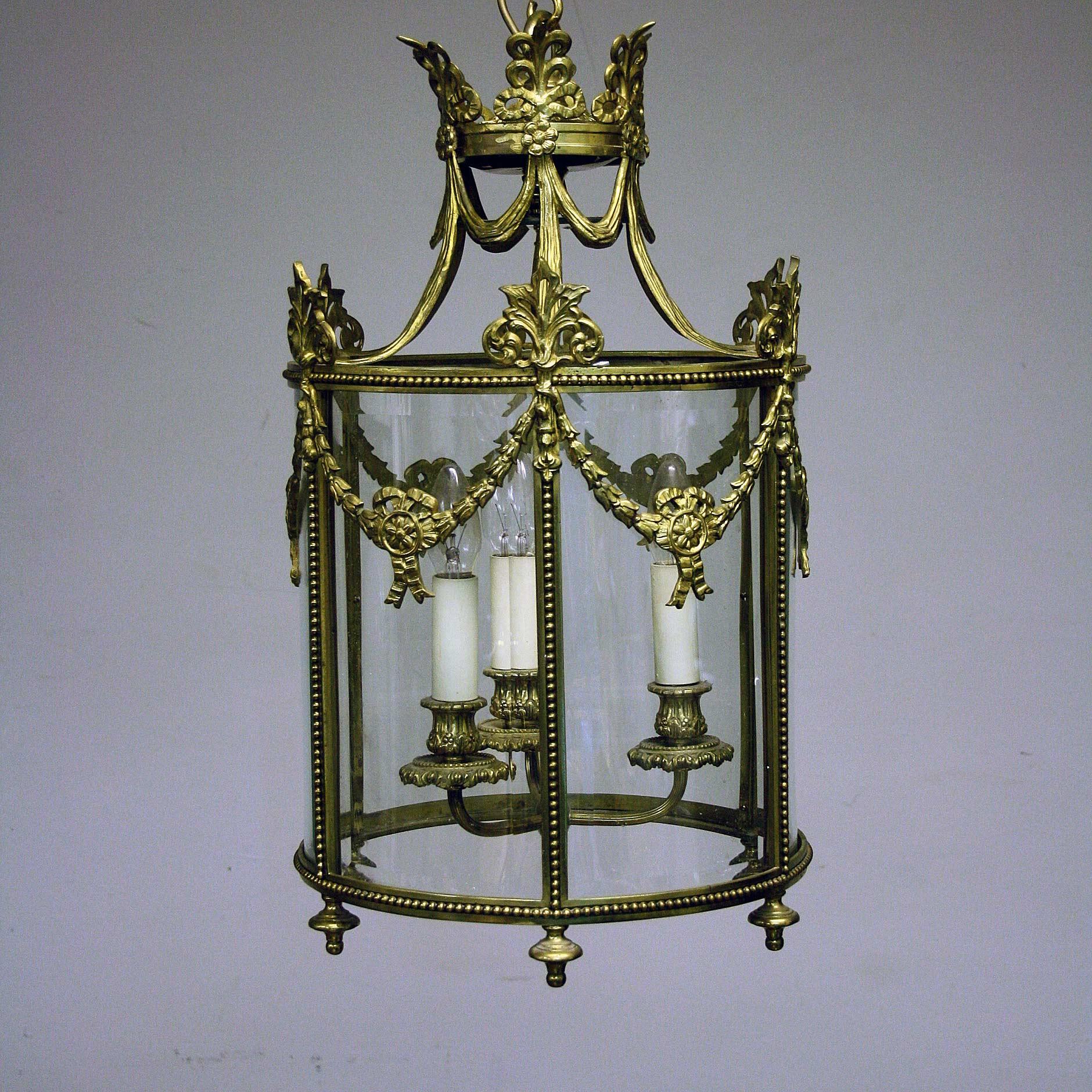 20th Century Highly Decorated Brass Lantern For Sale 1