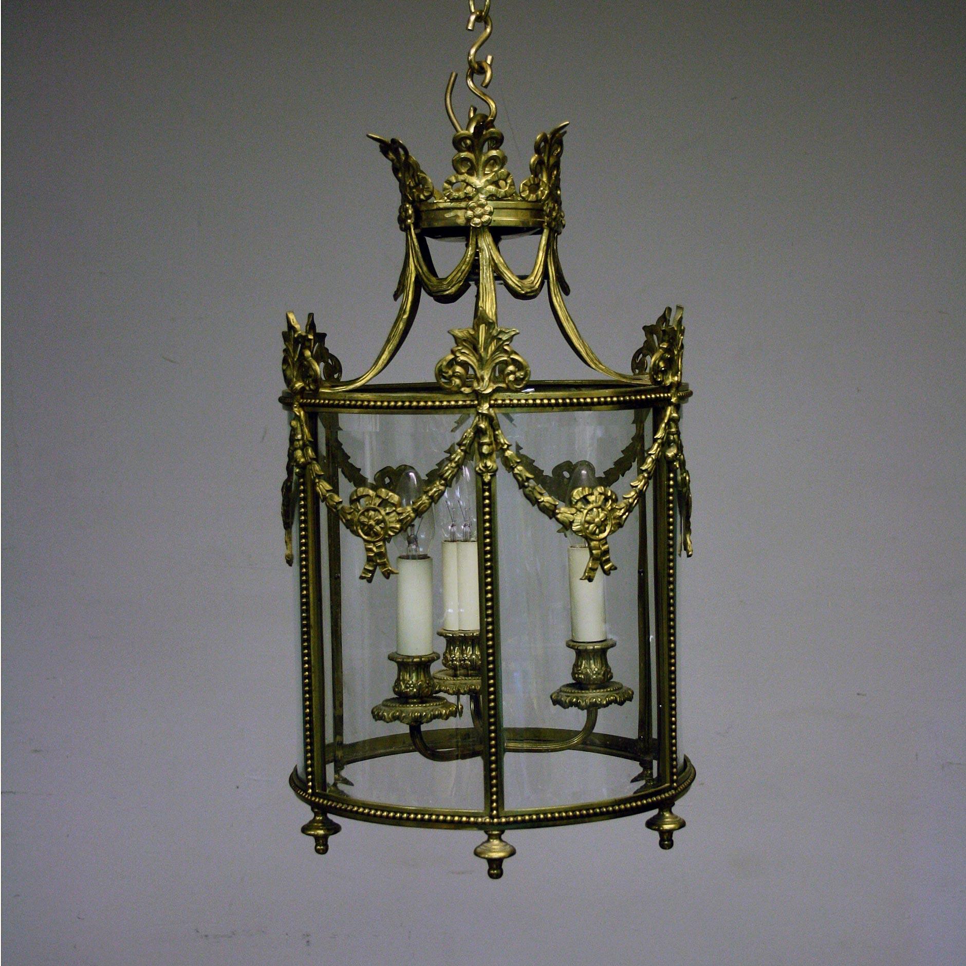 20th Century Highly Decorated Brass Lantern For Sale 2