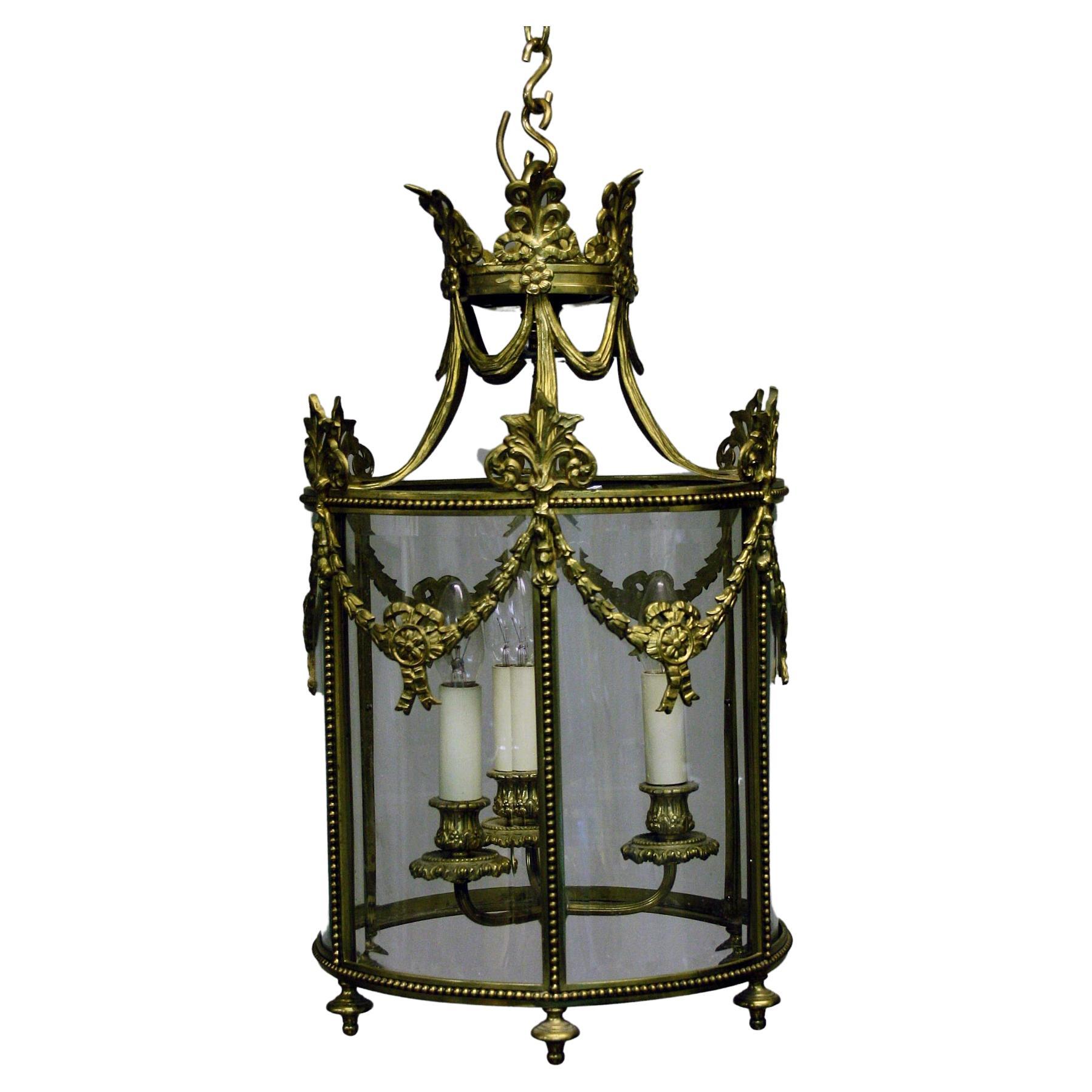 20th Century Highly Decorated Brass Lantern For Sale