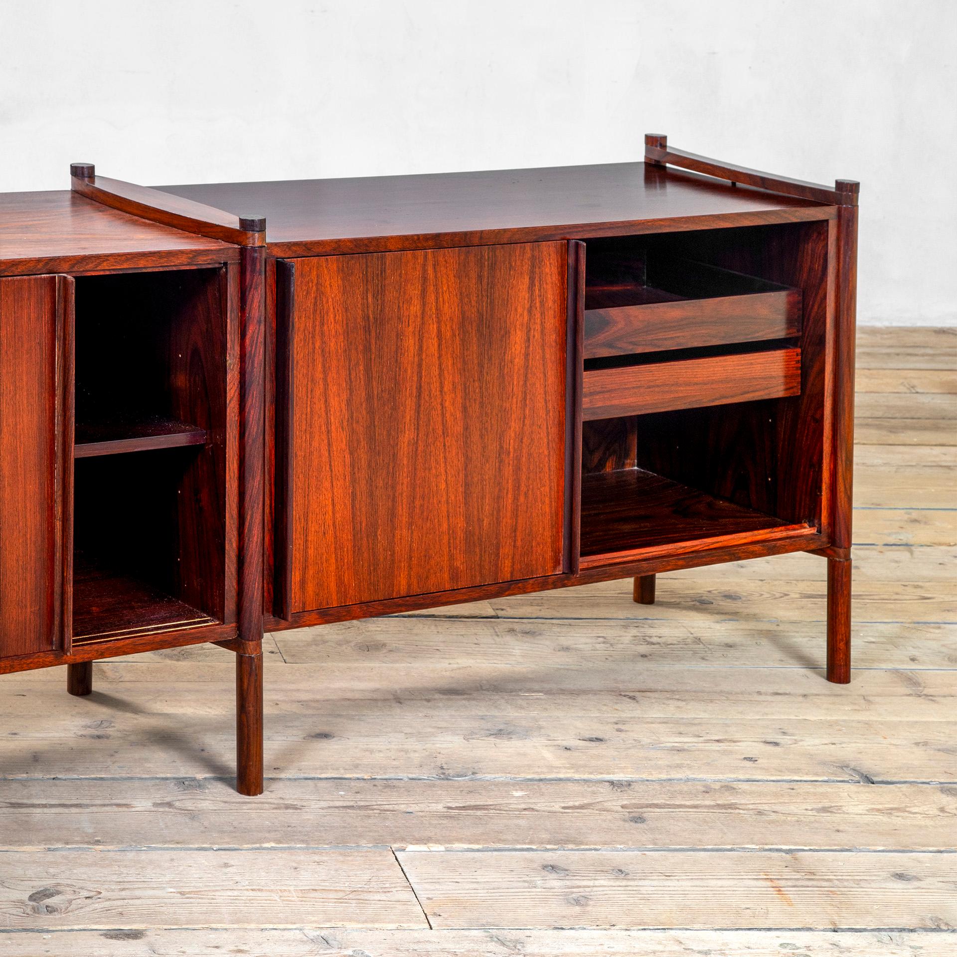 Mid-20th Century 20th Century Hirozi Fukuoh for Gavina Double Cabinet mod. Archimede Wood, 1950s  For Sale