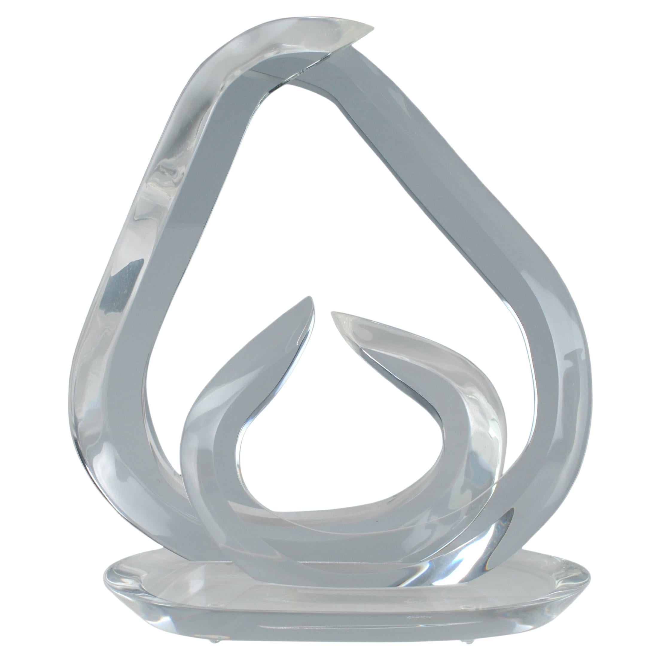Modernistische abstrakte Skulptur aus Lucite von Hivo Van Teal, 20. Jahrhundert