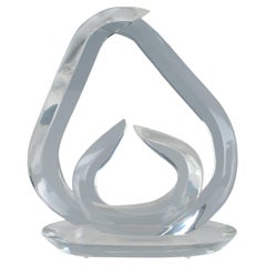 20th Century Hivo Van Teal Signed Lucite Modernist Abstract Sculpture