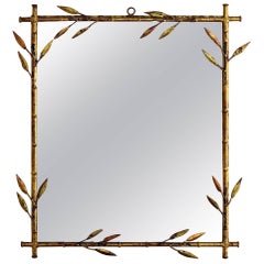 20th century Hollywood Regency Gilded Metal Mirror