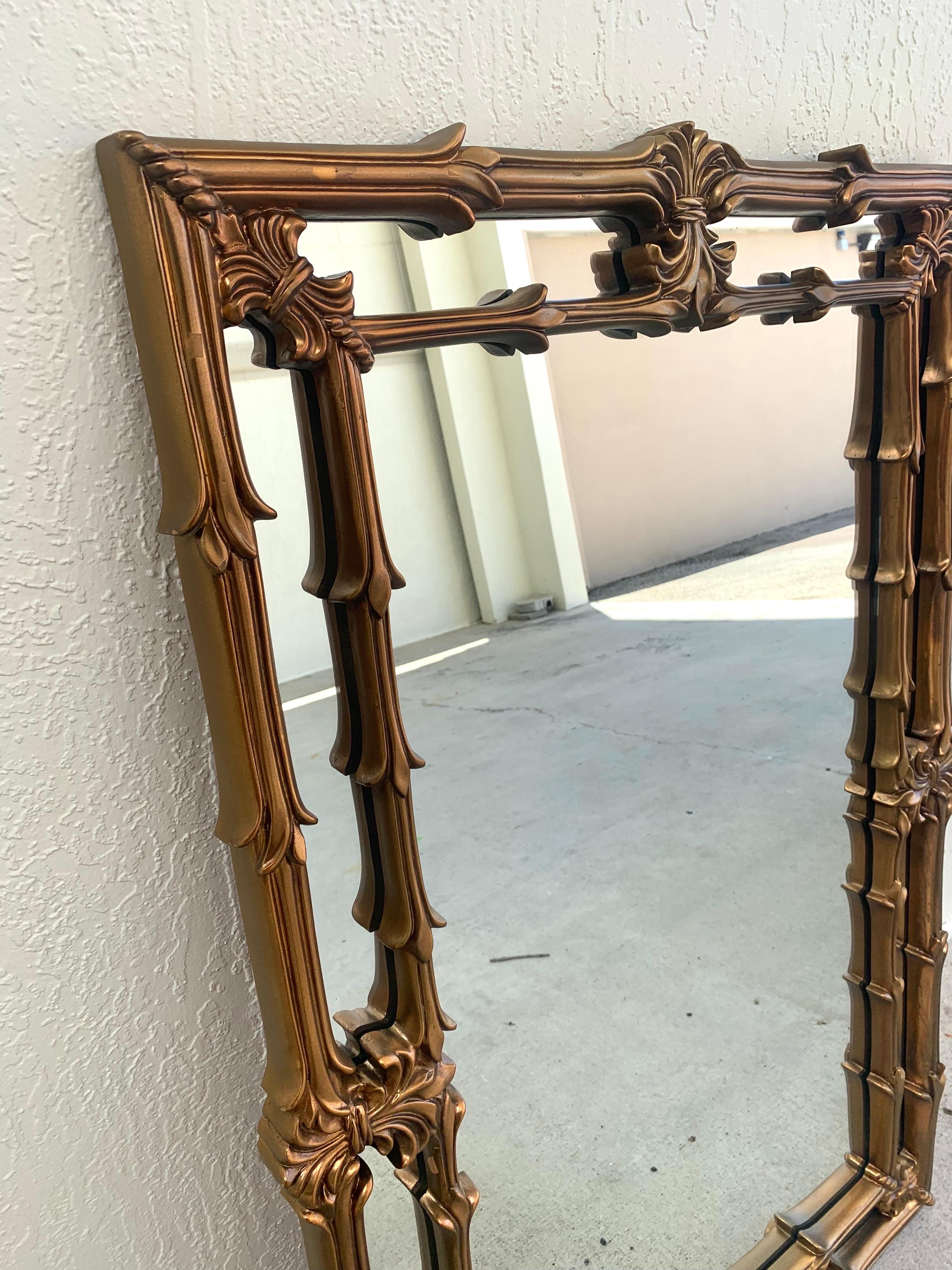 20th Century Hollywood Regency Gilt Wood Mirror Inspired by Serge Roche In Good Condition For Sale In Boynton Beach, FL