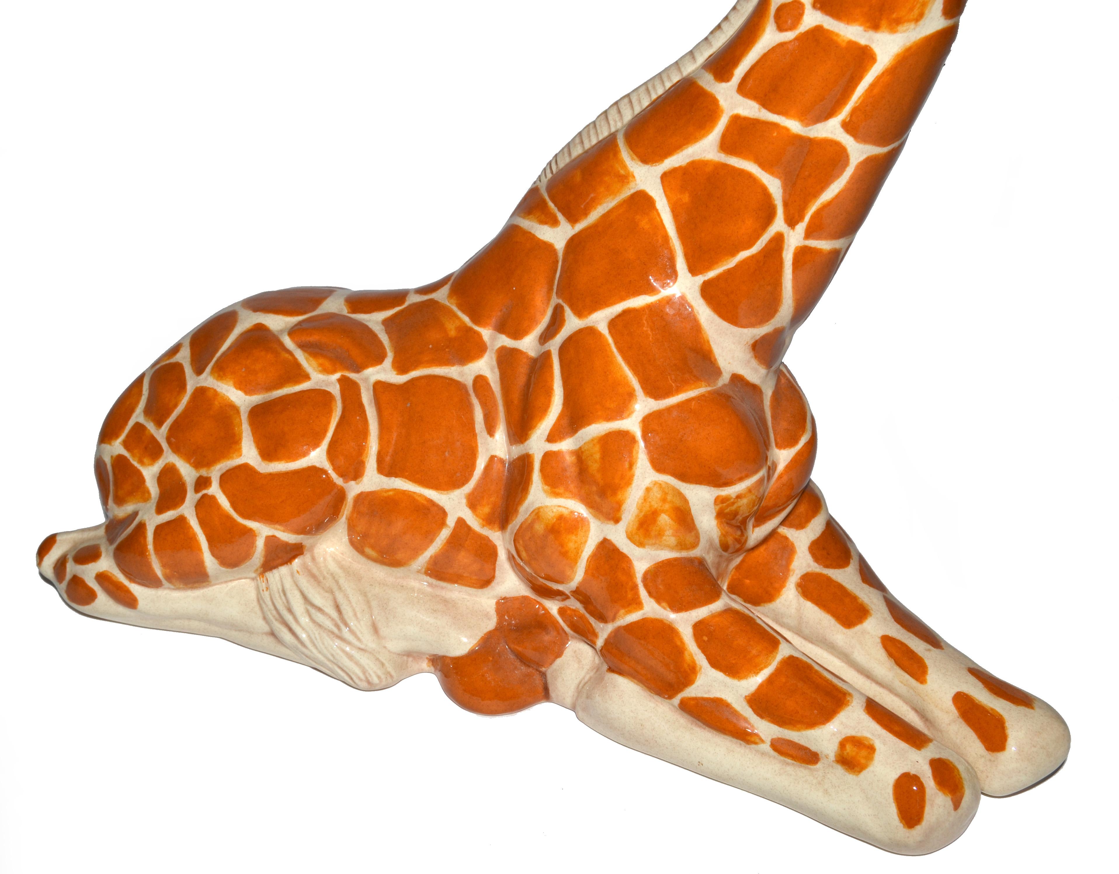 Sculpture de girafe en céramique 