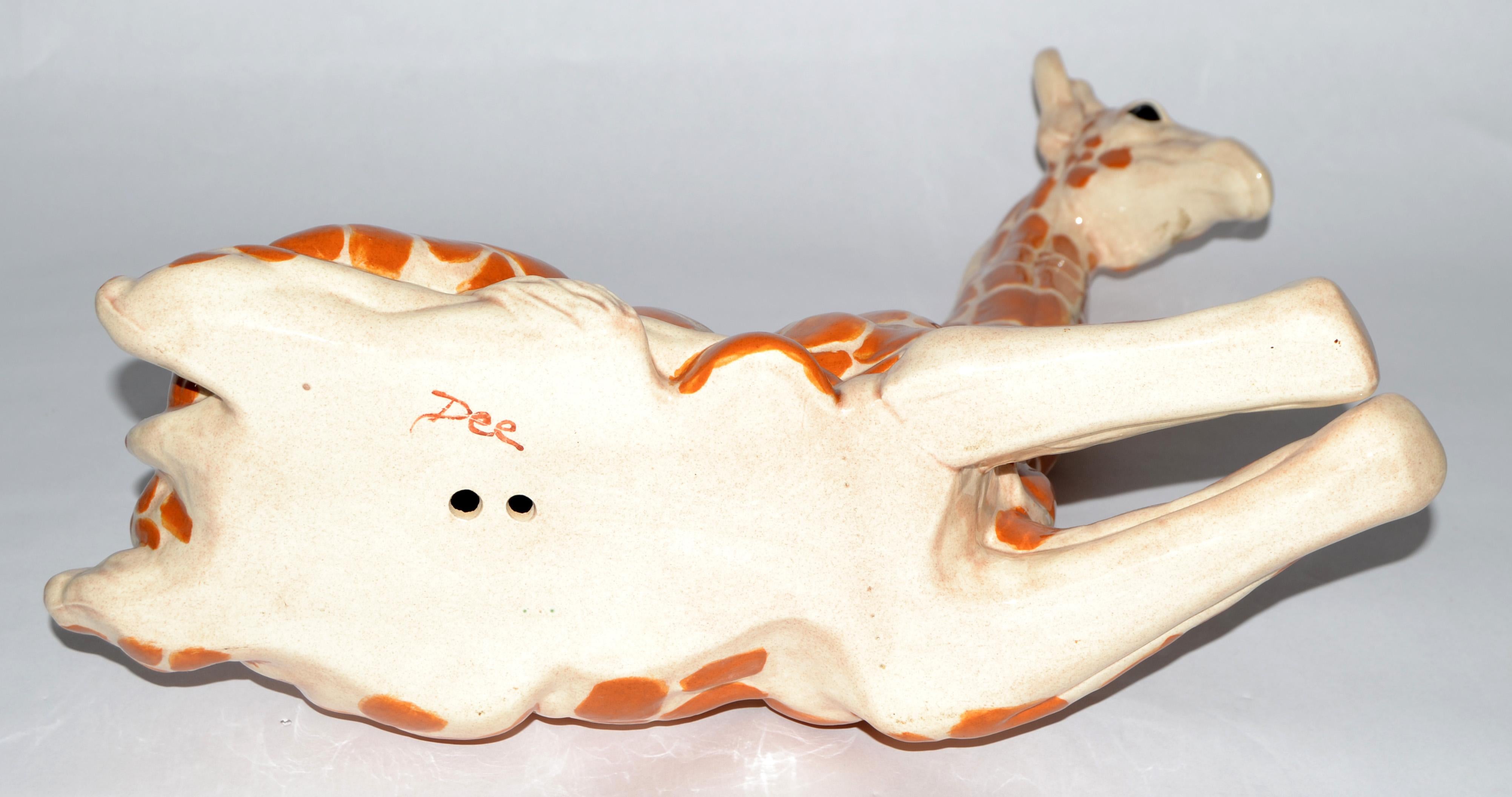 Sculpture de girafe en céramique 