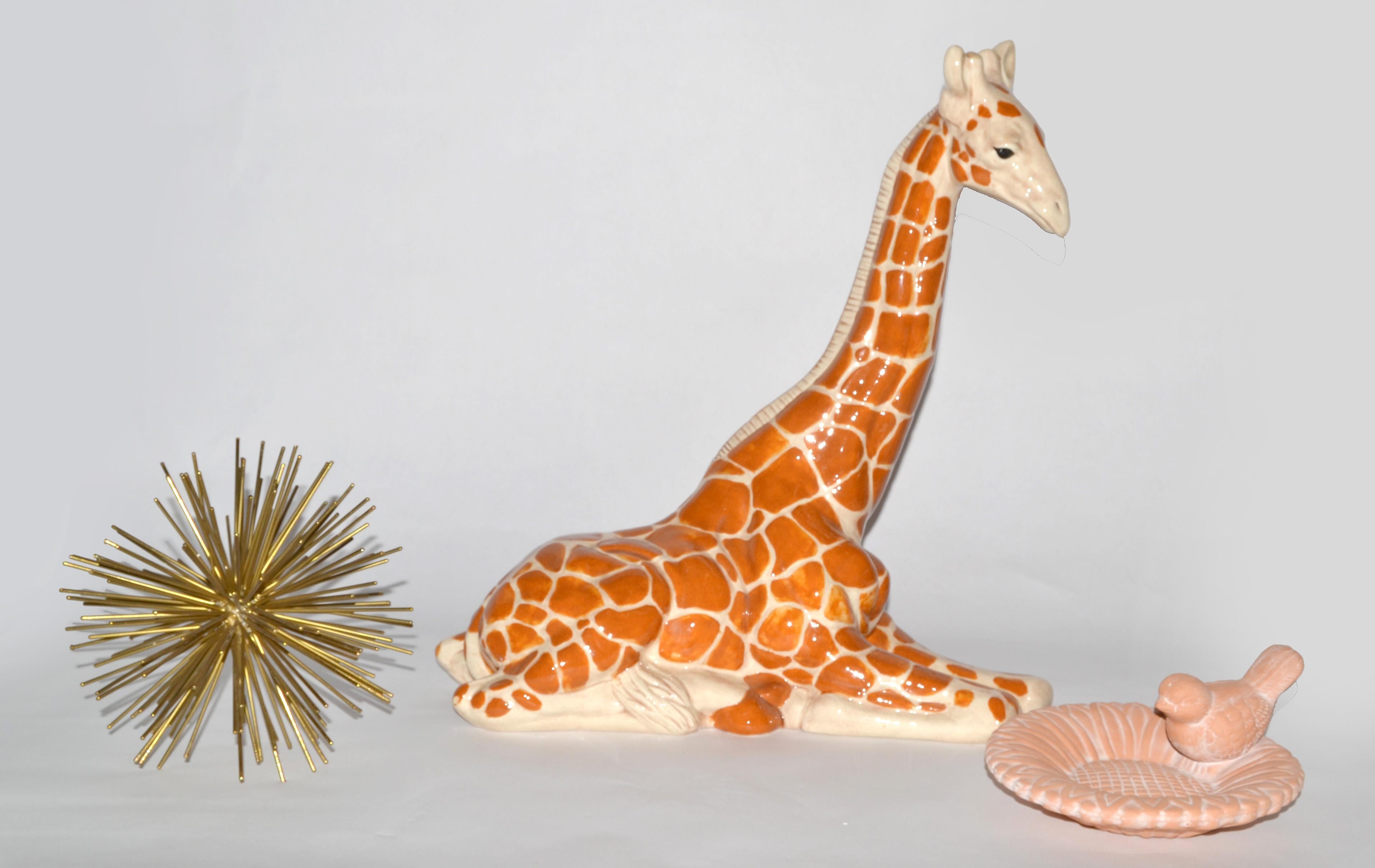 Sculpture de girafe en céramique 