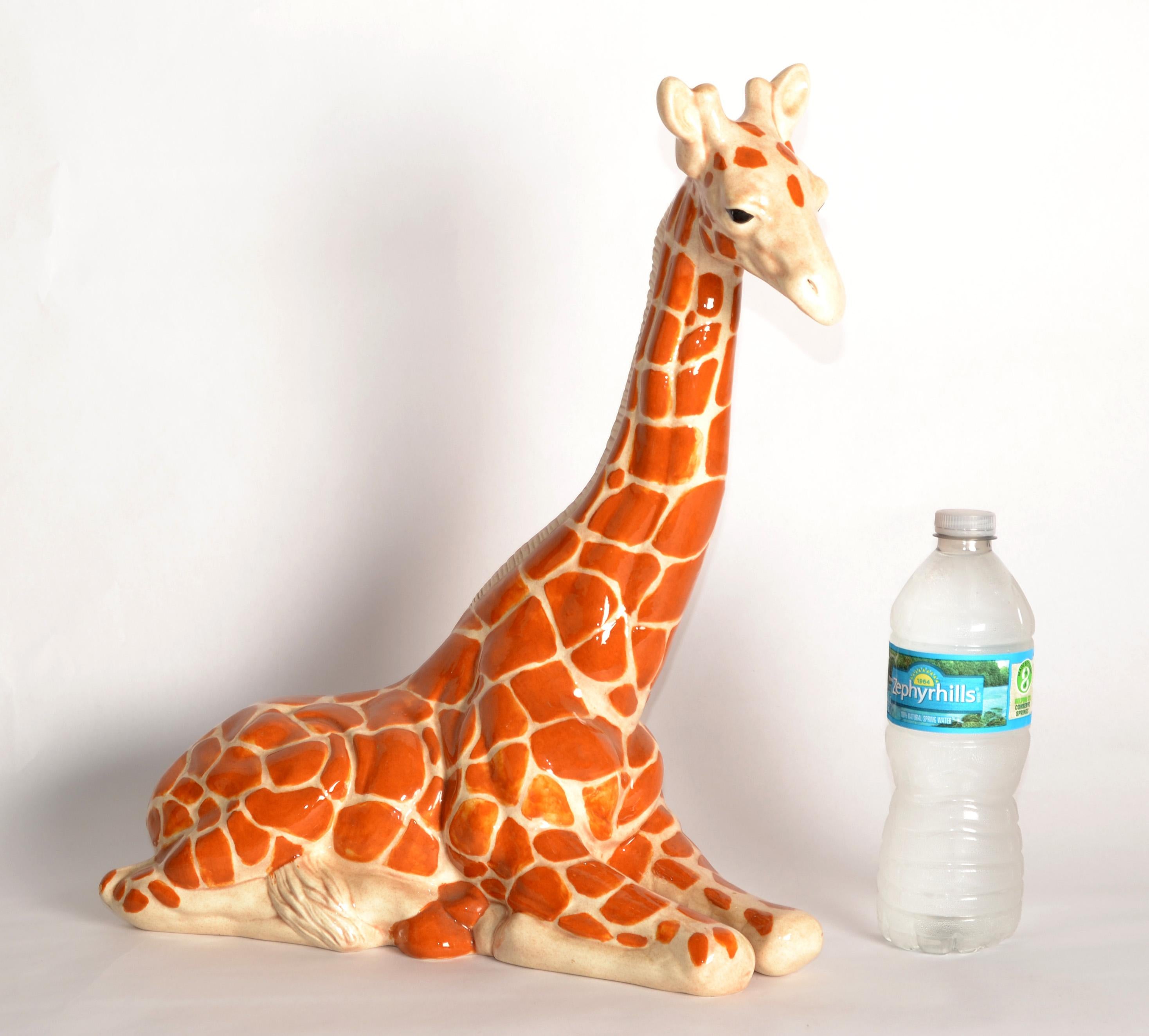 Céramique Sculpture de girafe en céramique 