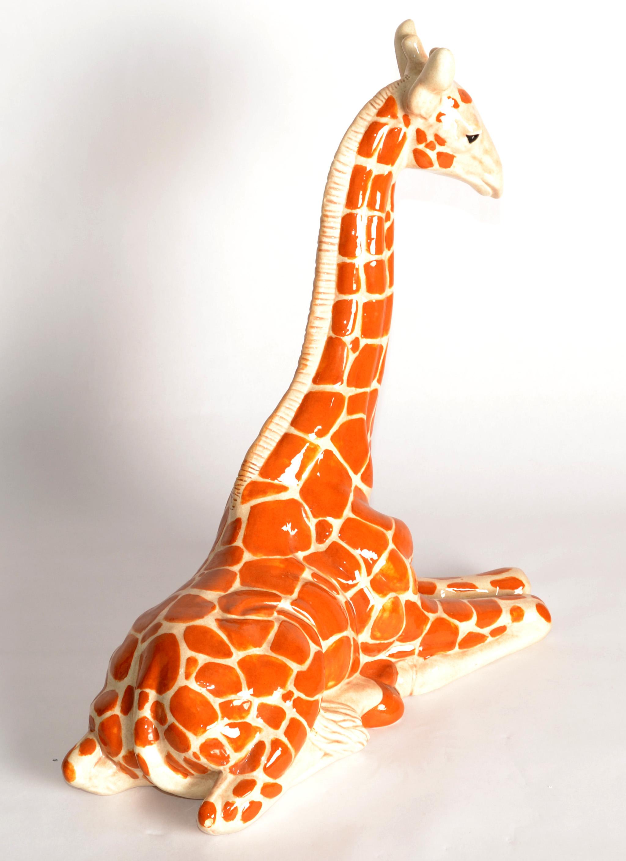 Sculpture de girafe en céramique 