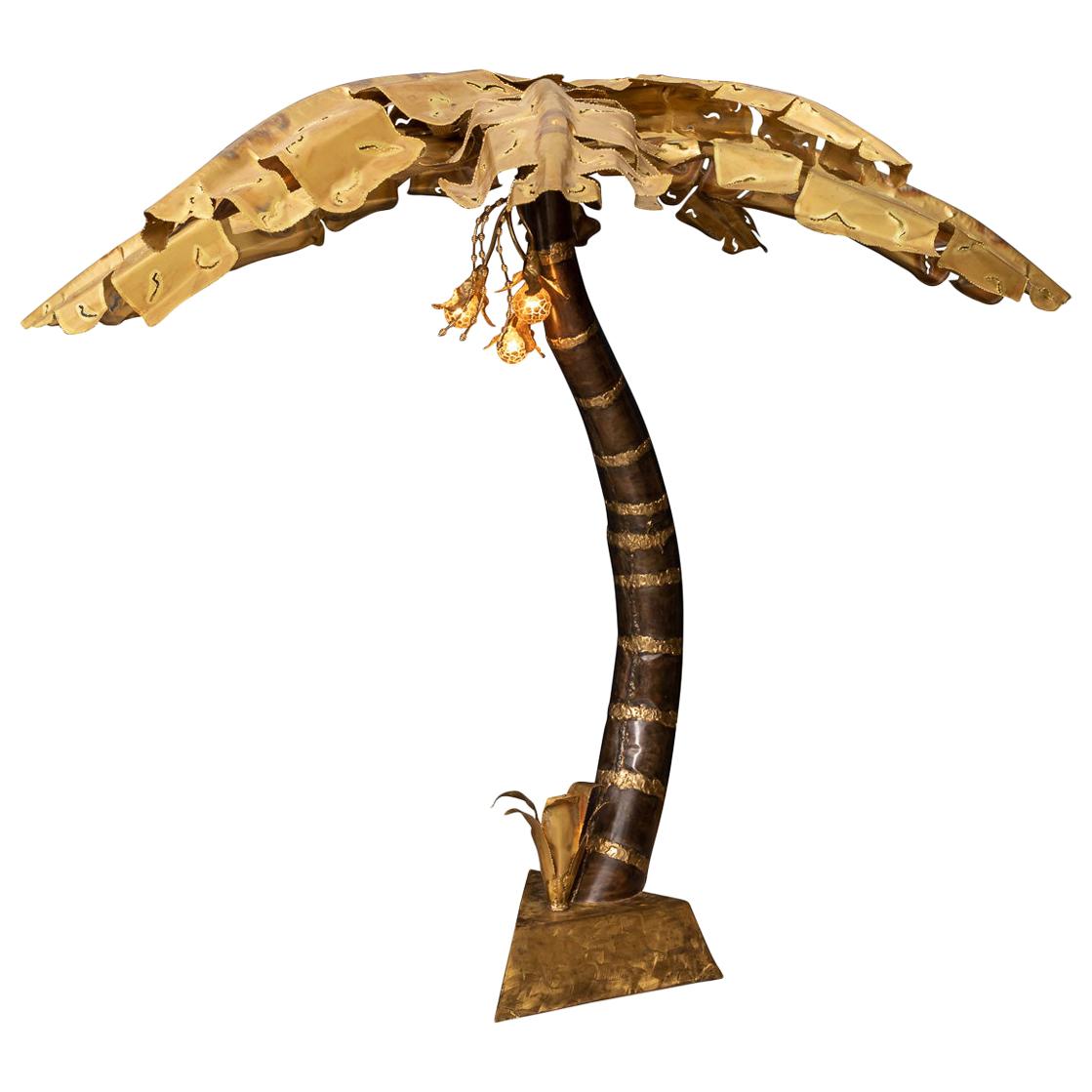 20th Century Hollywood Regency Palm Tree Lamp, Maison Honore, circa 1970