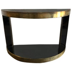 20th Century Hollywood Regency Style Demilune Console Table