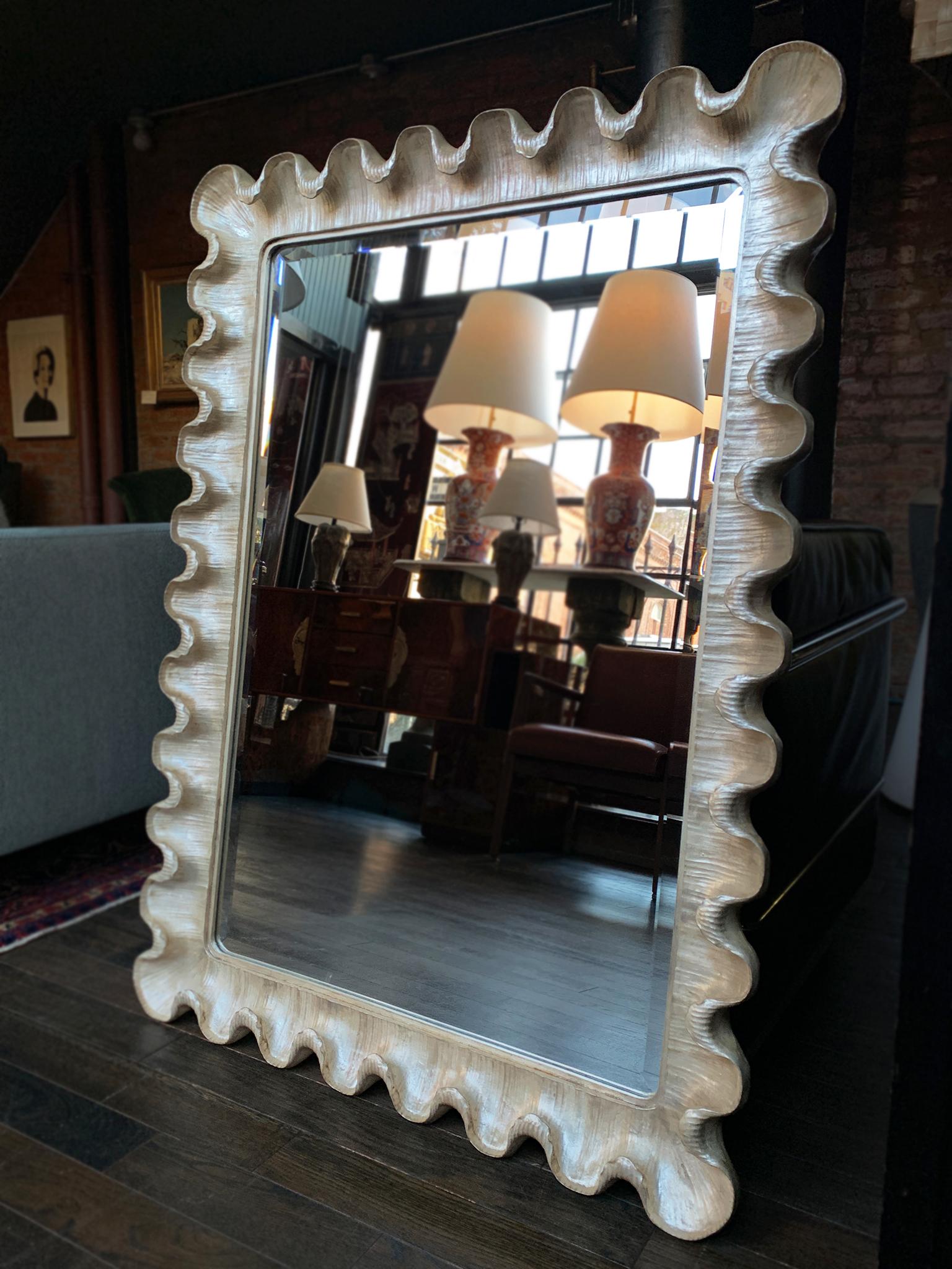 Painted 20th Century Hollywood Regency Style Wall Mirror
