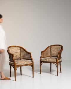 20th Century Honey Pair of Mid-Century Hollywood Regency Faux Bamboo