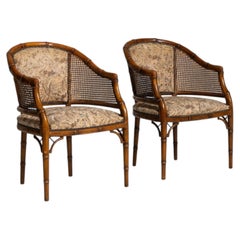 20th Century Honey Pair of Mid-Century Hollywood Regency Faux Bamboo