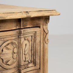 Honey Oak Louis XV Nightstand, Antique French Design, 2 Drawers