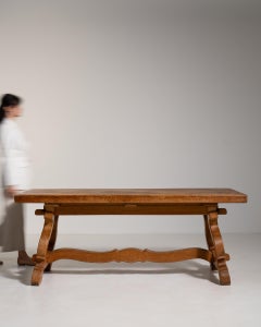 20th Century Honey Wood Spanish Oak Refectory Table