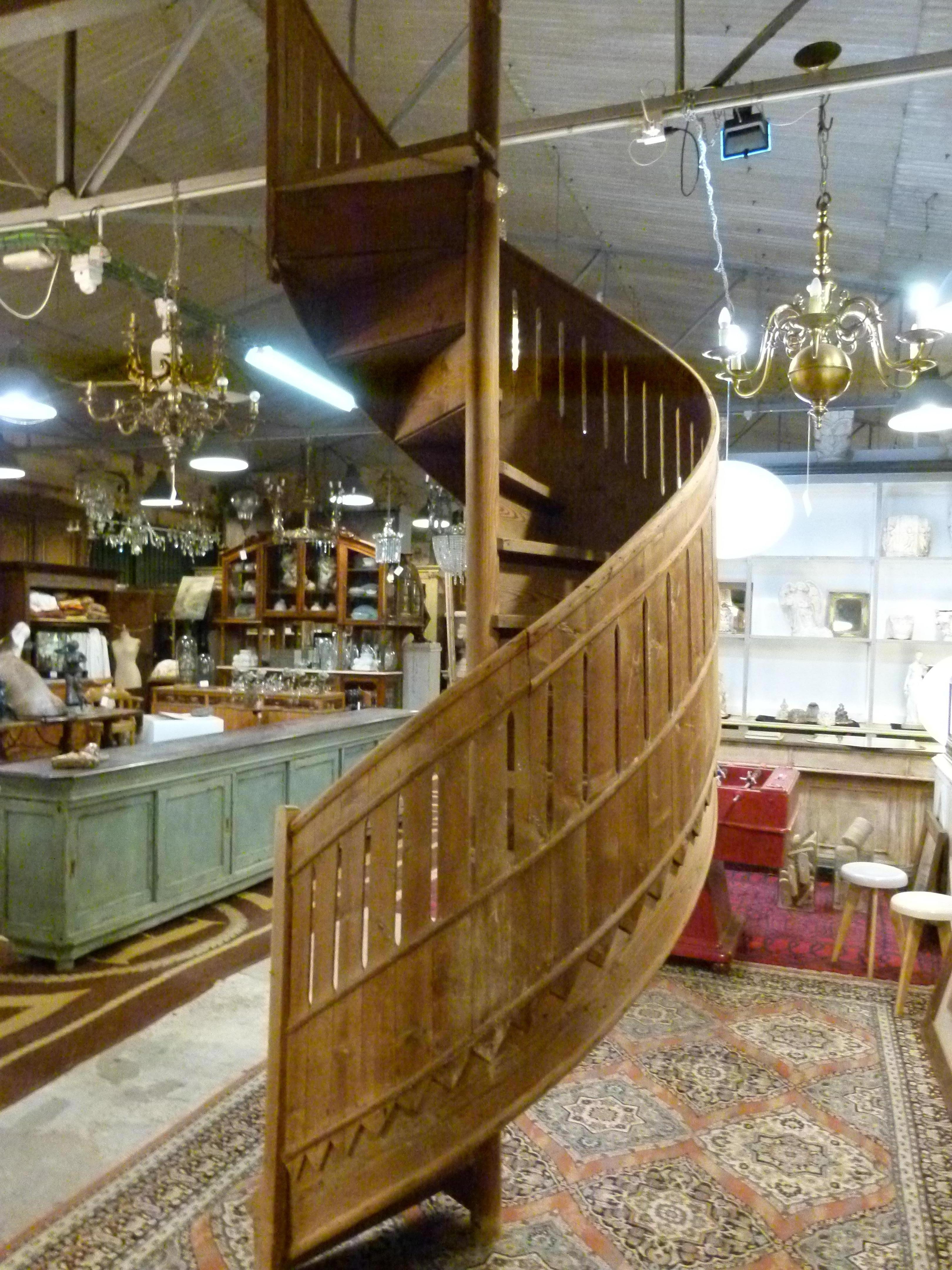 Mid-Century Modern 20th Century Melis Pine Spanish Spiral Staircase