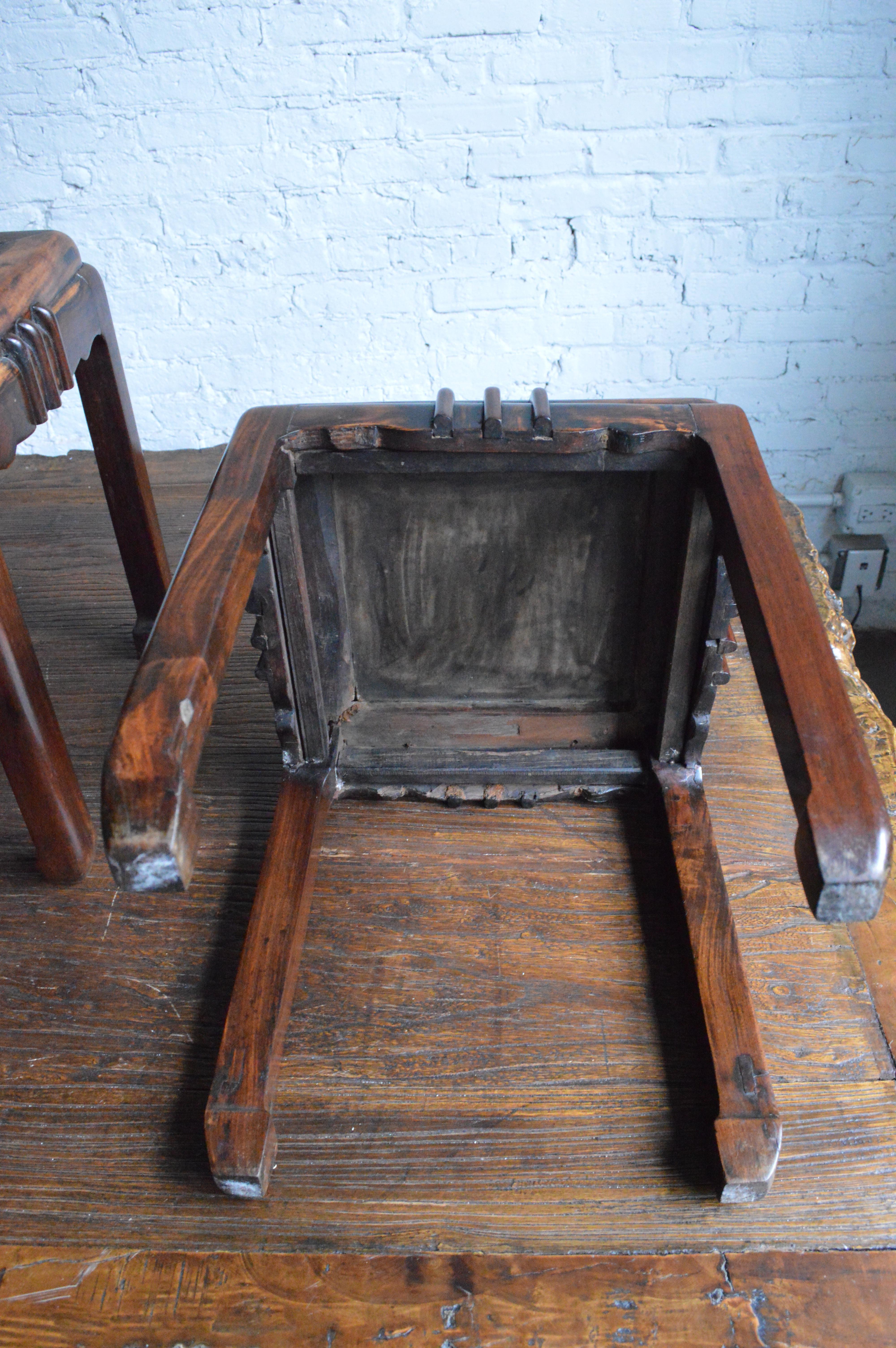 20th Century Huali and Marble Stools For Sale 9