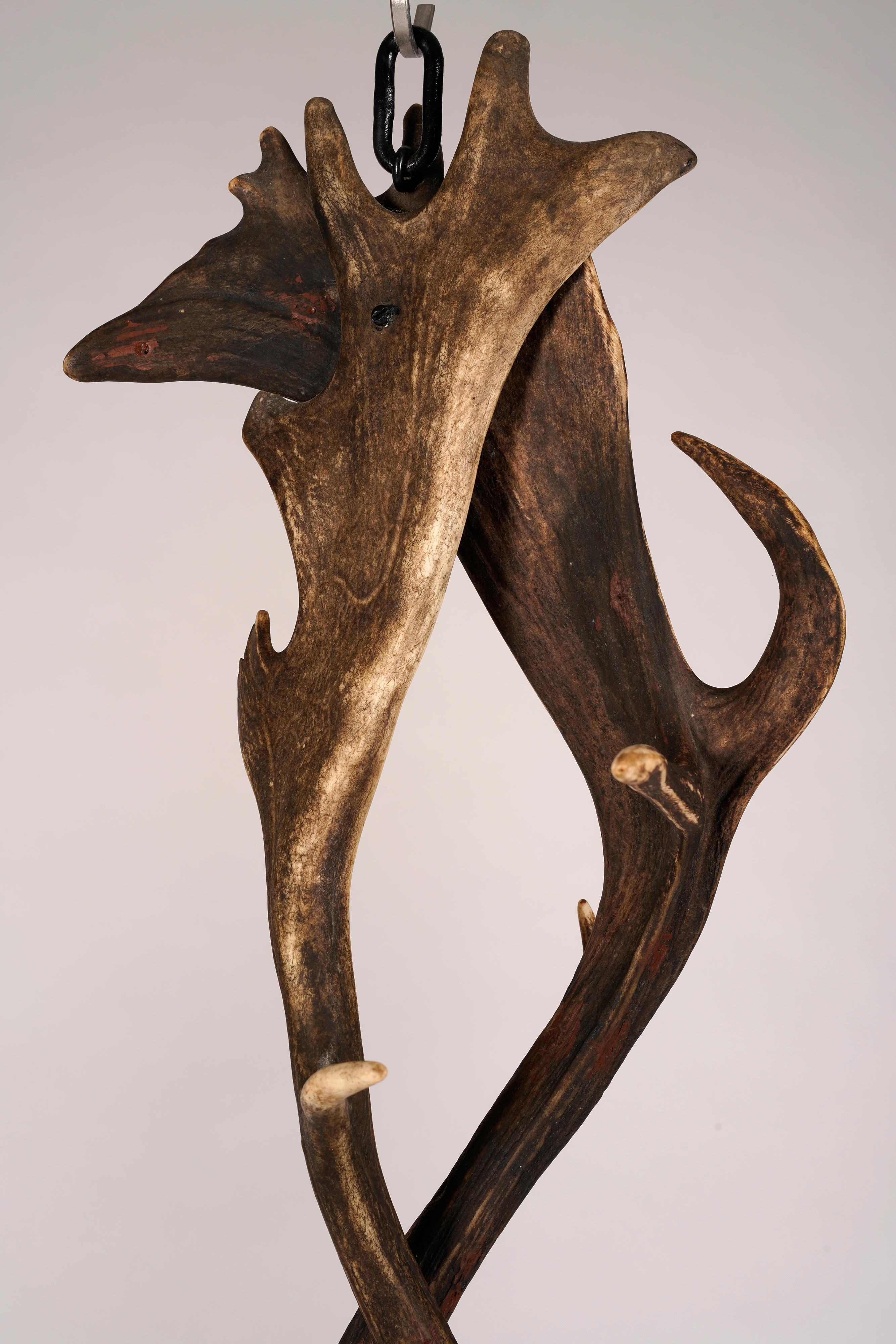 Horn 20th Century Hunter´s Chandelier, Sweden For Sale