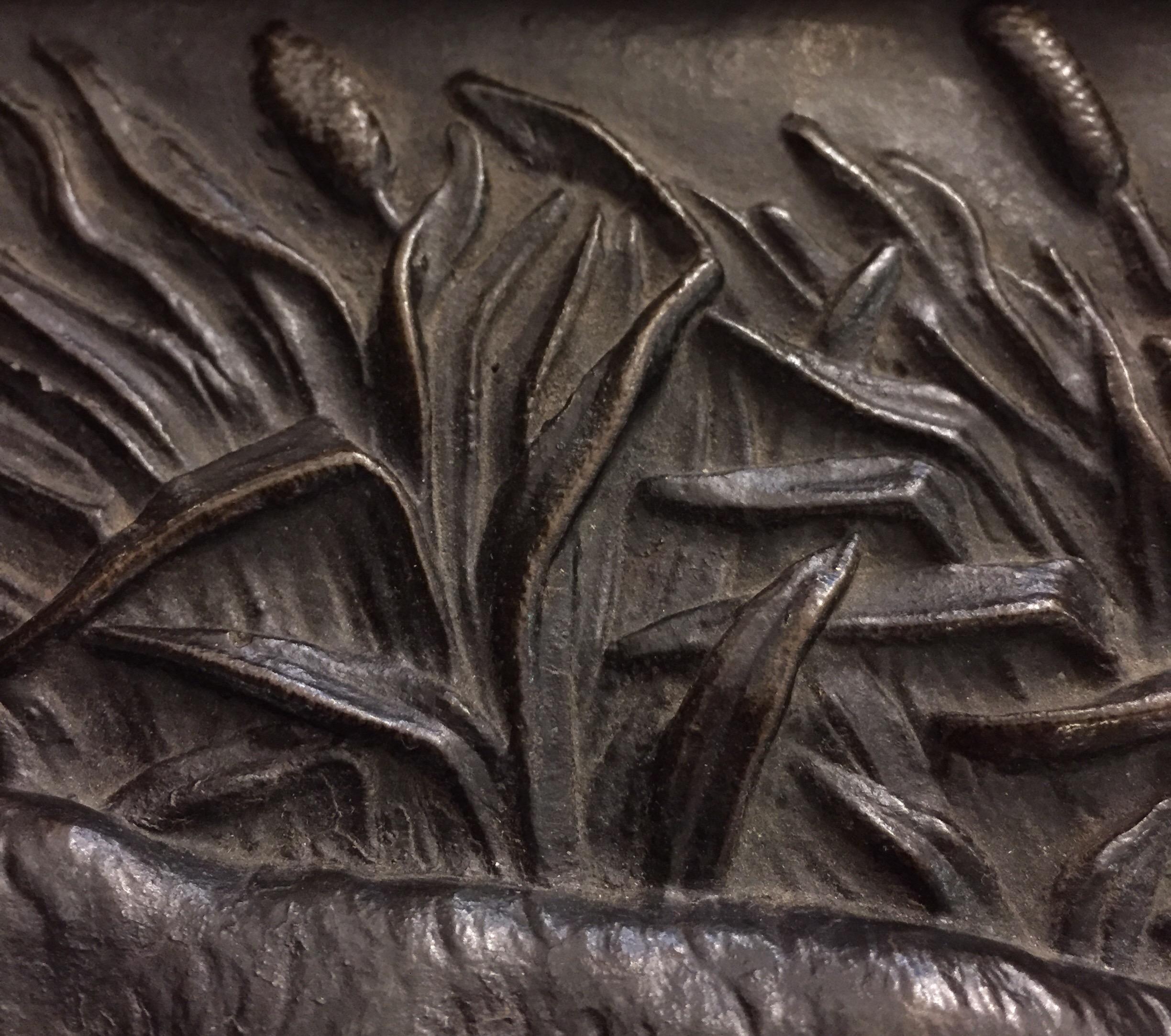 20th Century Hunting Setter Dog on Point French Copper Relief Plaque 7