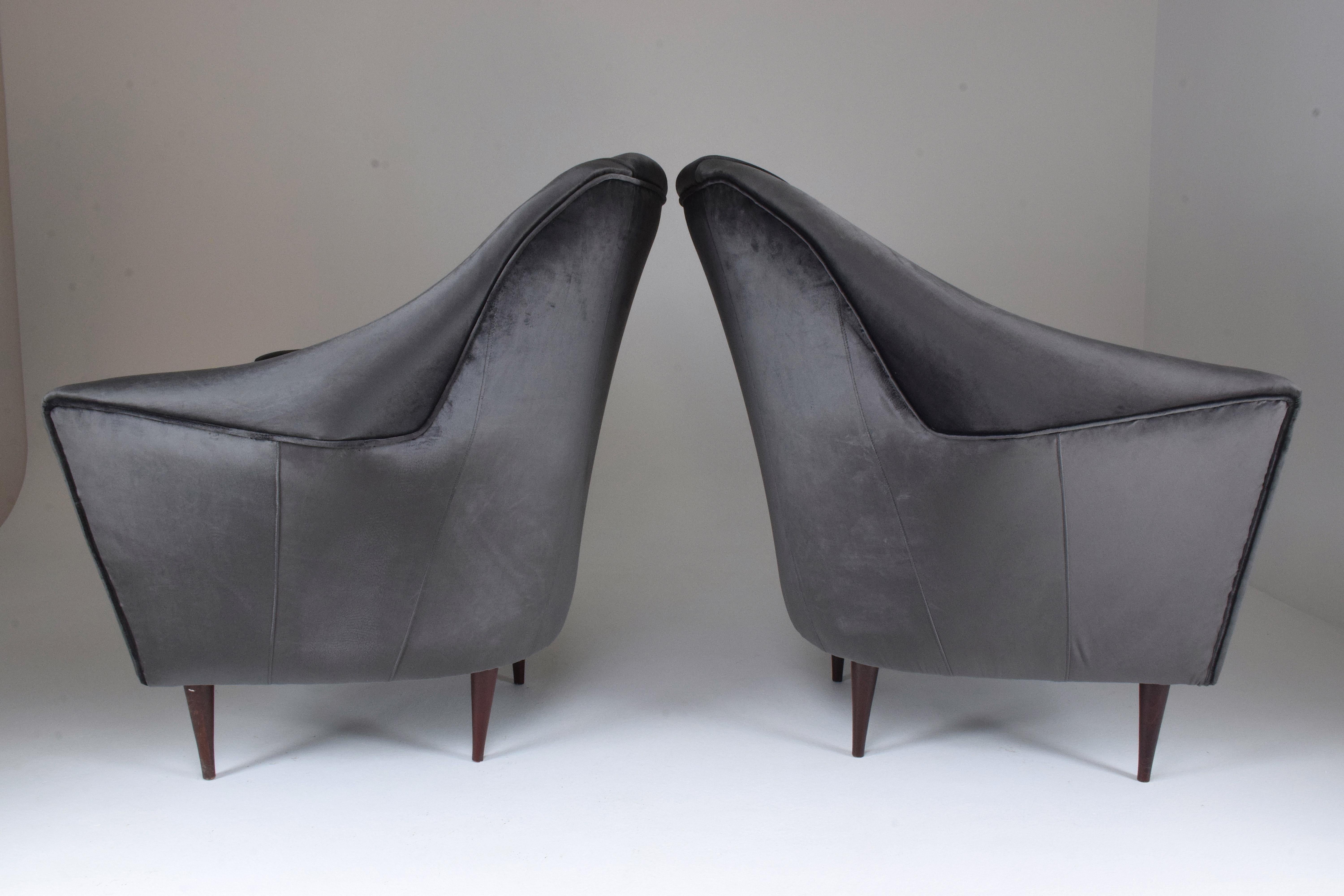 Velours Fauteuils Ico Parisi du XXe siècle pour Ariberto Colombo, ensemble de deux, années 1950 en vente