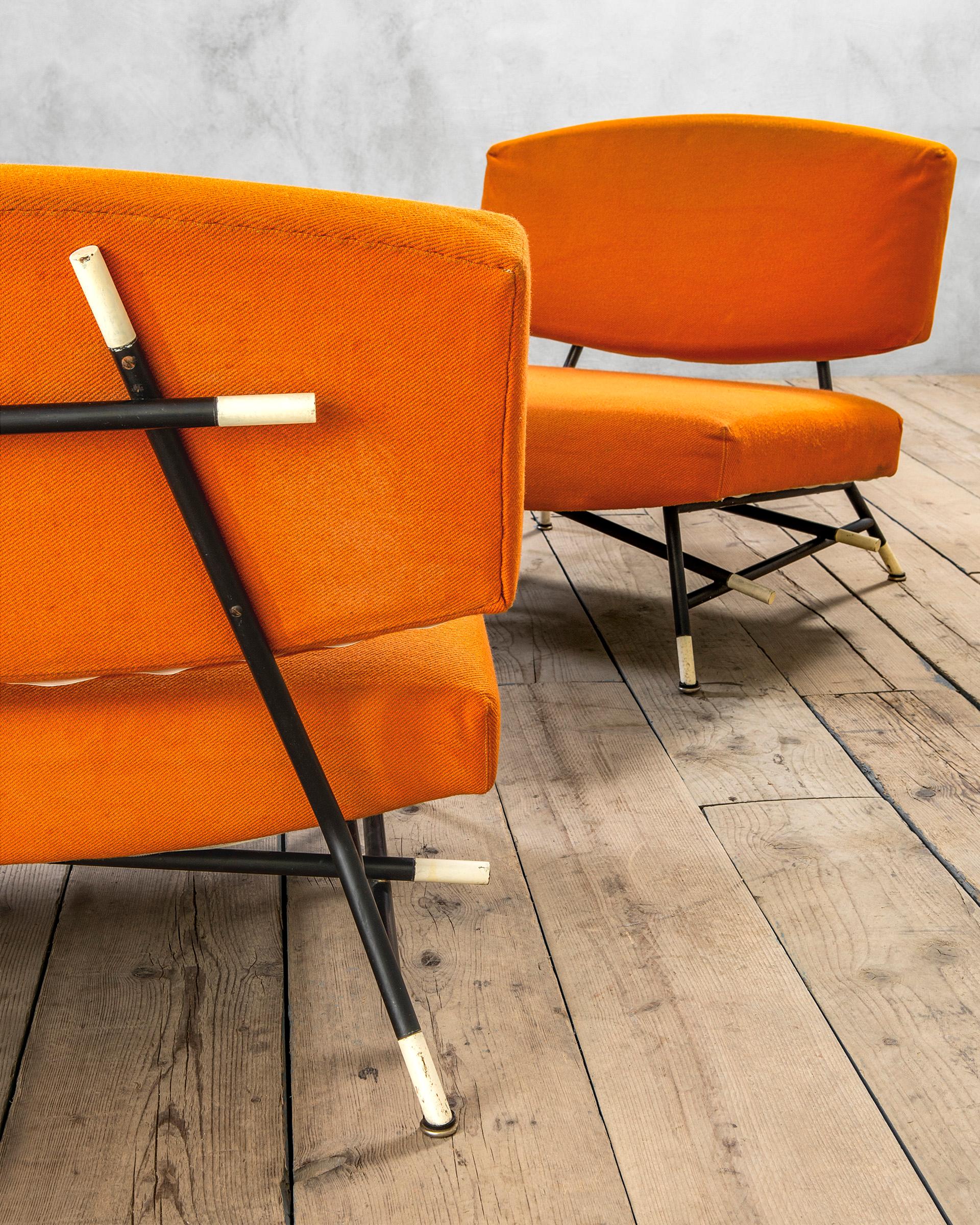 Mid-Century Modern 20th Century Ico Parisi for Cassina Pair of Armchairs mod. 865  For Sale