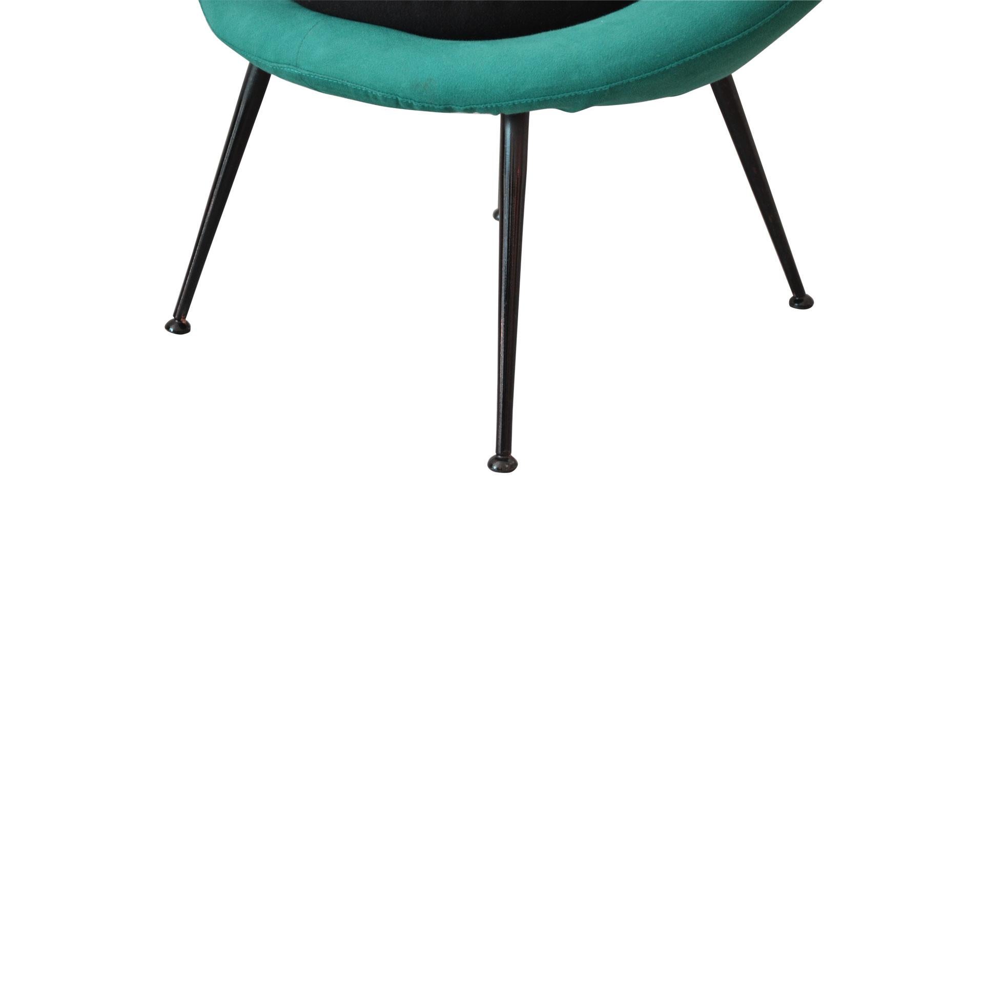 Mid-20th Century 20th Century Ico Parisi 'in the style of' Round Armchair with Green Upholstery