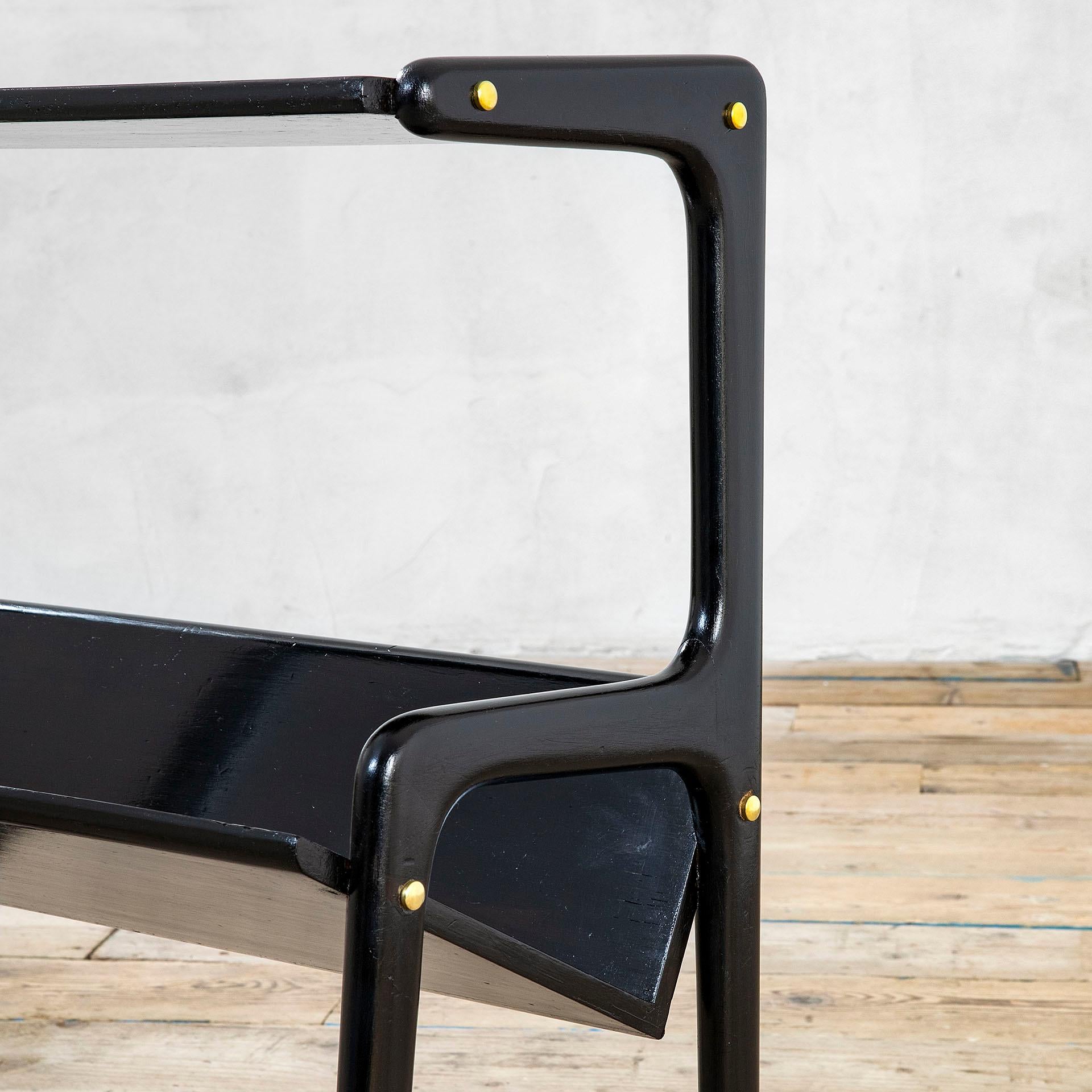 20th Century Ico Parisi Pair of Magazine Racks in Black Lacquered Wood, 1950s For Sale 2