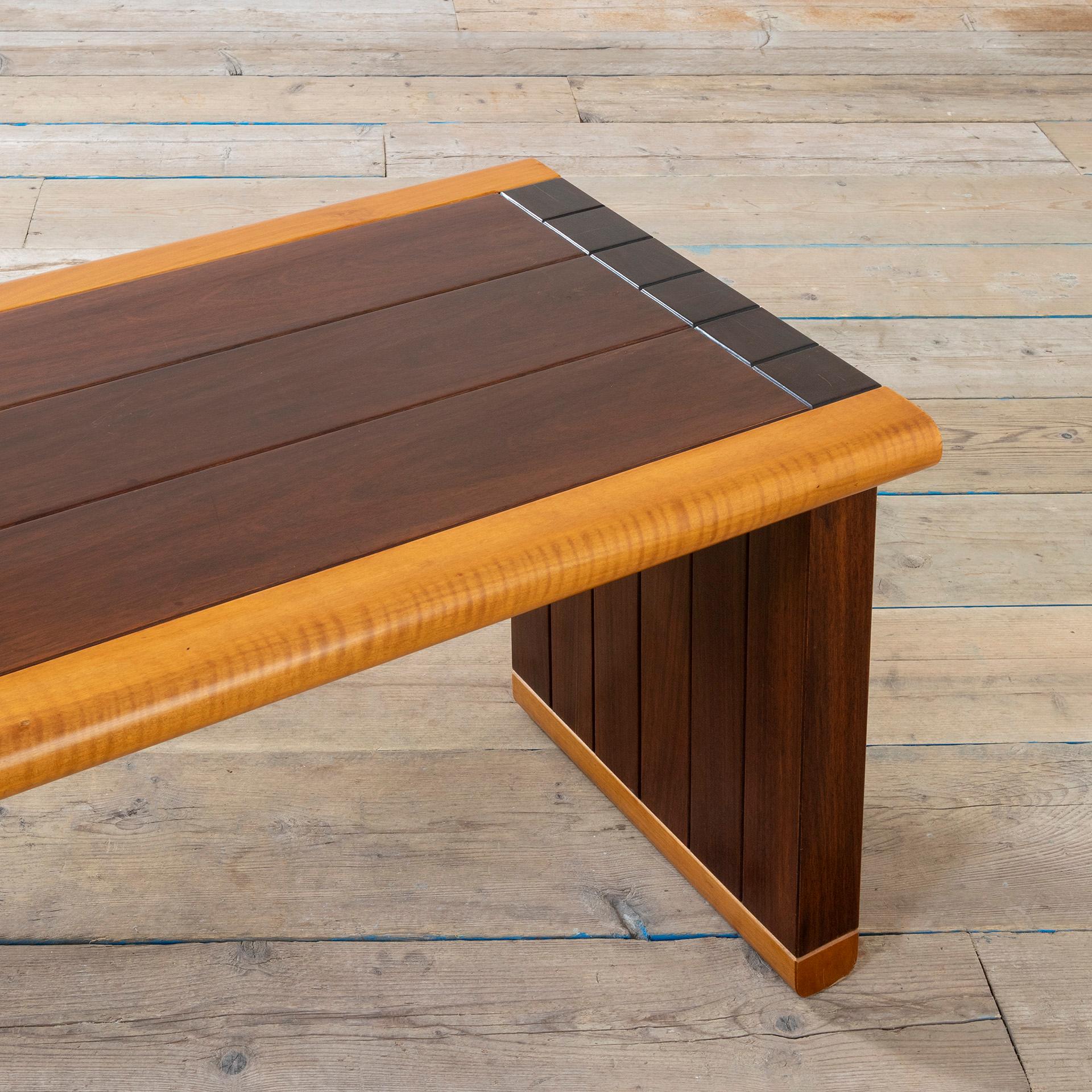 20th Century Ico Parisi Wooden Bench for Brugnoli Mobili Cantù, 1970s In Good Condition In Turin, Turin
