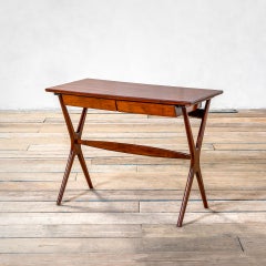 20th Century, Ico Parisi Wooden Writing Desk with Two Drawers, 50s