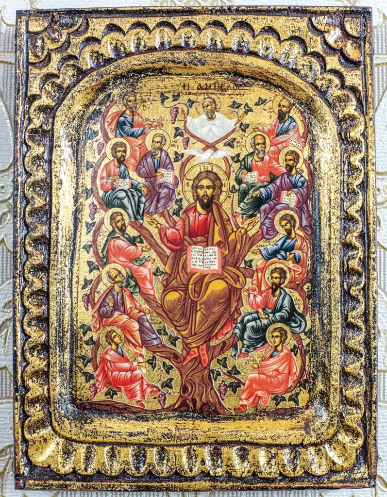 Italian 20th Century Icon of Jesus and the Twelve Apostles For Sale