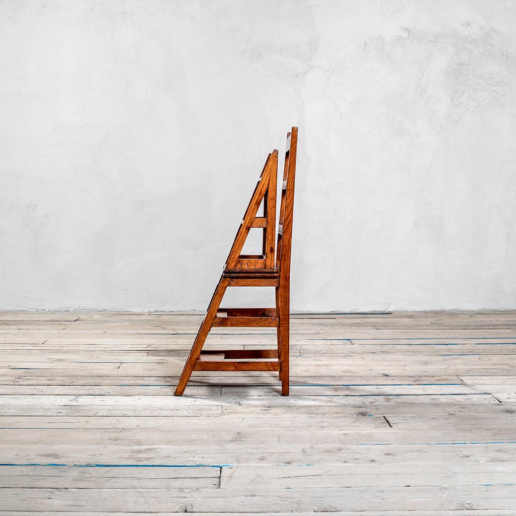 Mid-20th Century 20th Century Ignazio Gardella 'attr.' Folding Ladder Chair in Wood '50s For Sale