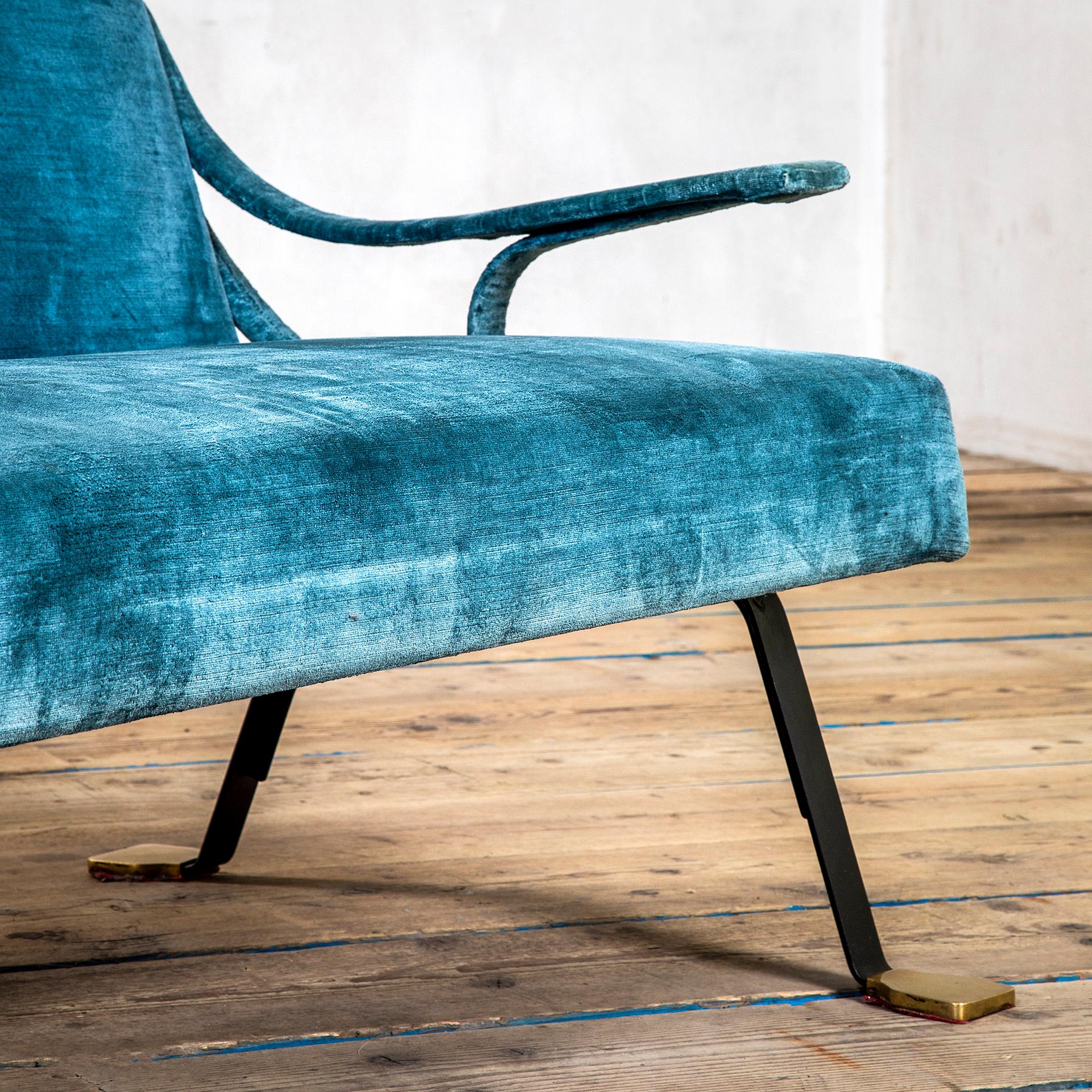 Métal Canapé du 20e siècle Ignazio Gardella mod. Digamma pour Gavina Metal&Fabric, années 1950 en vente