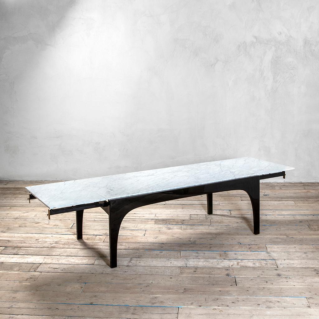 Italian 20th Century Ignazio Gardella Table Mod. Partenio in Metal and Carrara Marble