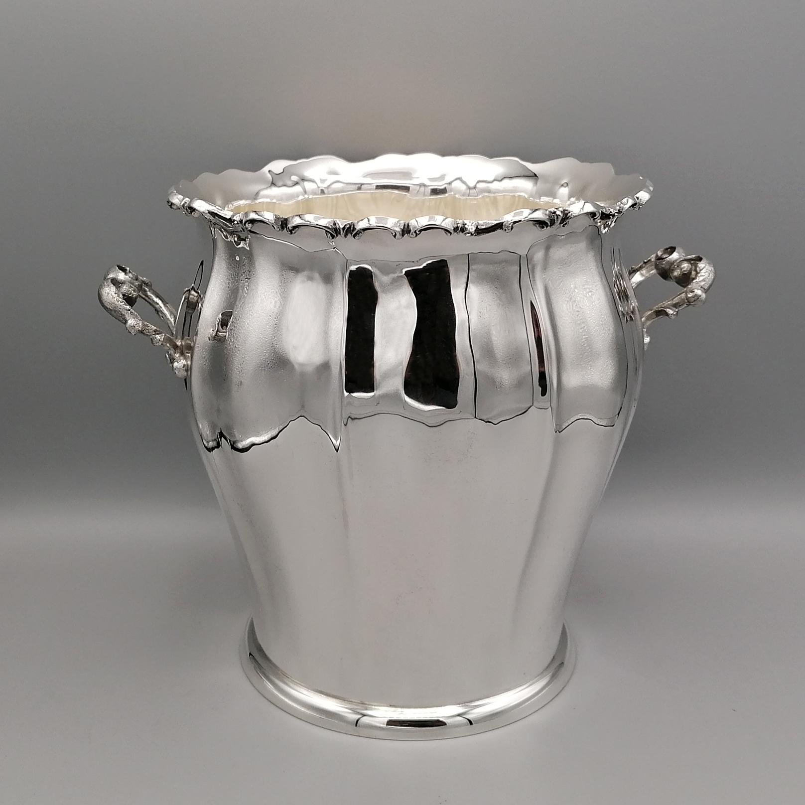 Embossed 20th Century IItalian Baroque Style Champagne Bucket and Ice Bucket For Sale