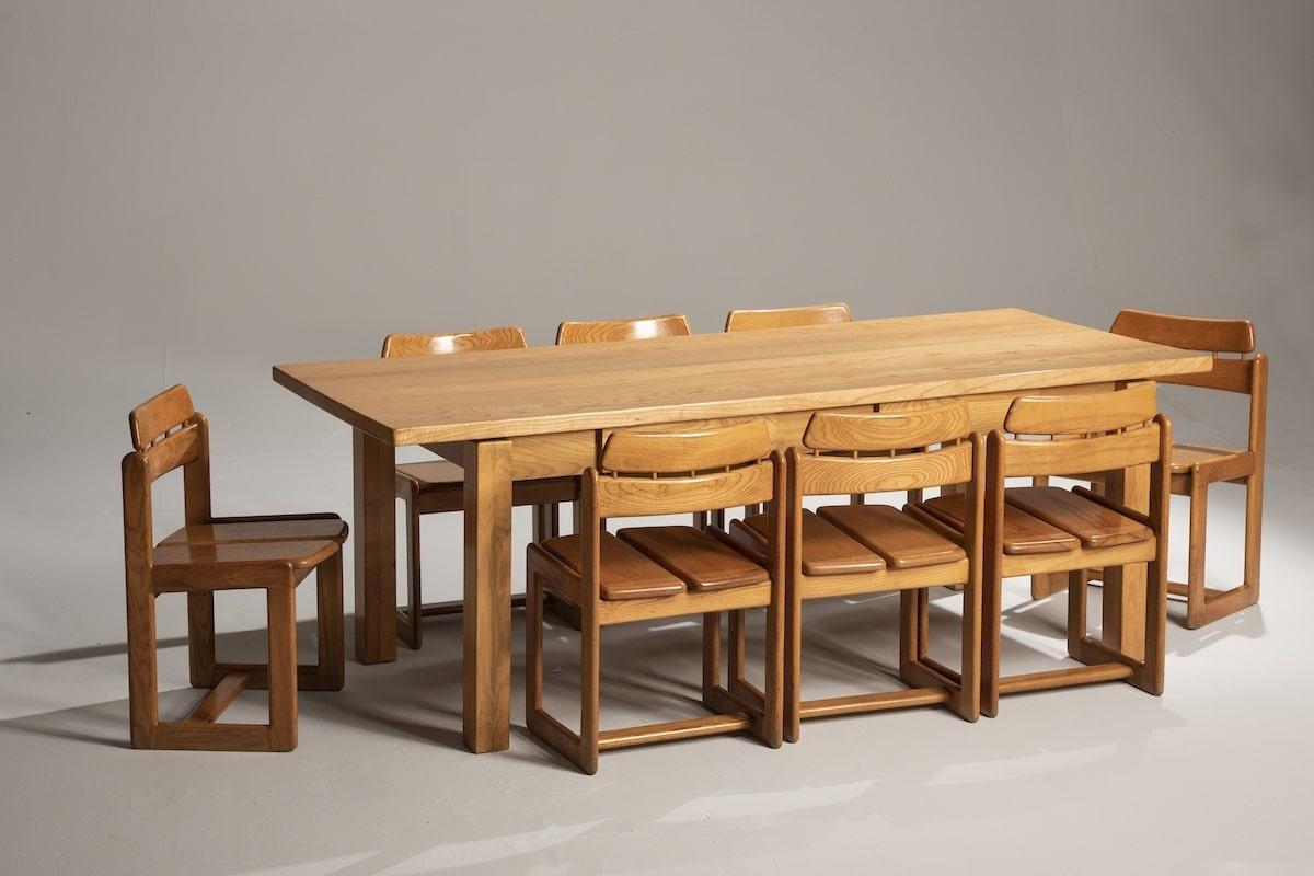 20e siècle, Ilmari Tapiovaara pour Fratelli Montina Ensemble de 8 chaises en vente 5