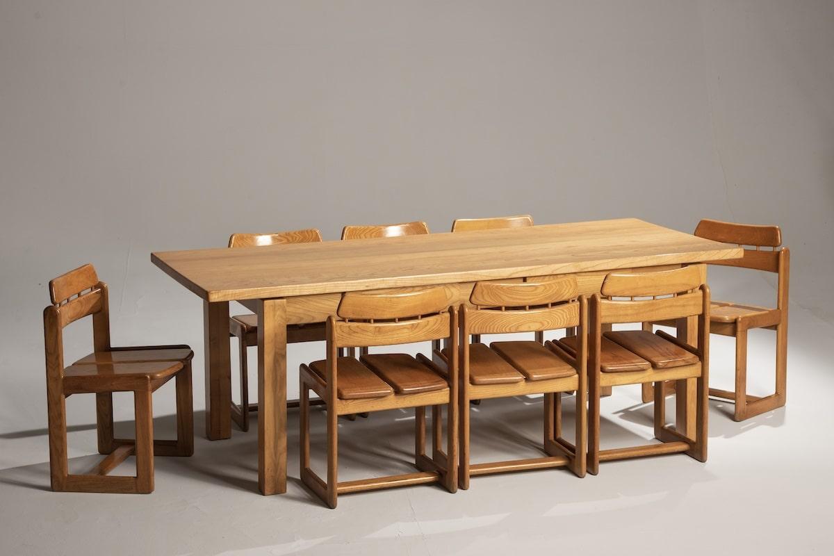 20e siècle, Ilmari Tapiovaara pour Fratelli Montina Ensemble de 8 chaises en vente 4