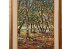 20th Century Impasto Forest Painting