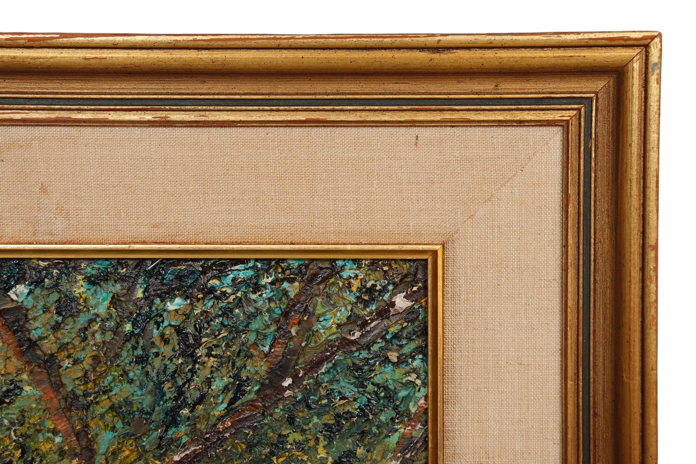 20th Century Impasto Forest Painting In Good Condition For Sale In Bradenton, FL