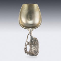 20th Century Imperial Russian Faberge Silver Tea Cutlery Set, Sokolov circa 1900