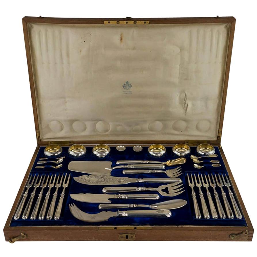 20th Century Imperial Russian Silver Caviar and Fish Cutlery Set, circa 1900